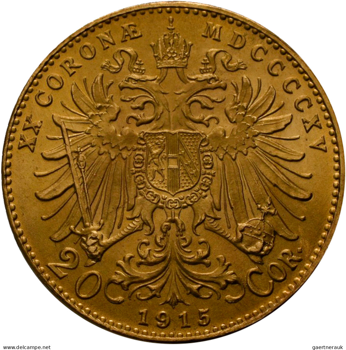 Österreich - Anlagegold: Franz Joseph I. 1848-1916: 20 Kronen 1915 (NP), KM# 281 - Oostenrijk