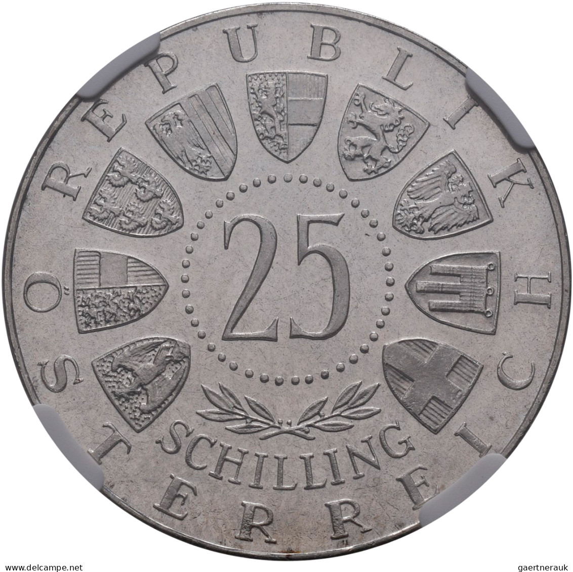 Österreich: 25 Schilling 1964: Fehlprägung Franz Grillparzer Mit 9 Wappen Und We - Oostenrijk