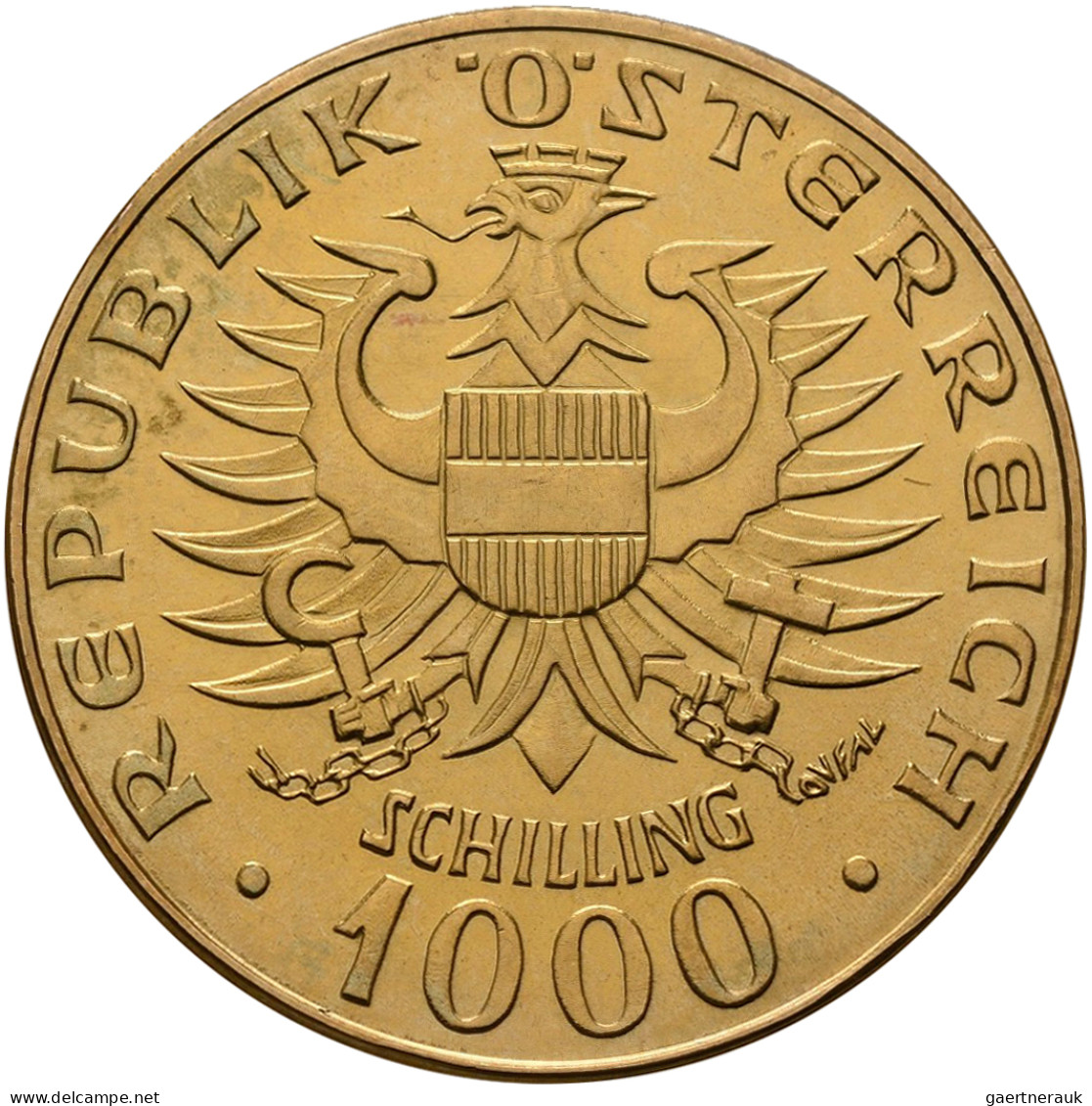 Österreich - Anlagegold: 1000 Schilling 1976, Babenberger, KM# 2933, Friedberg 9 - Oostenrijk
