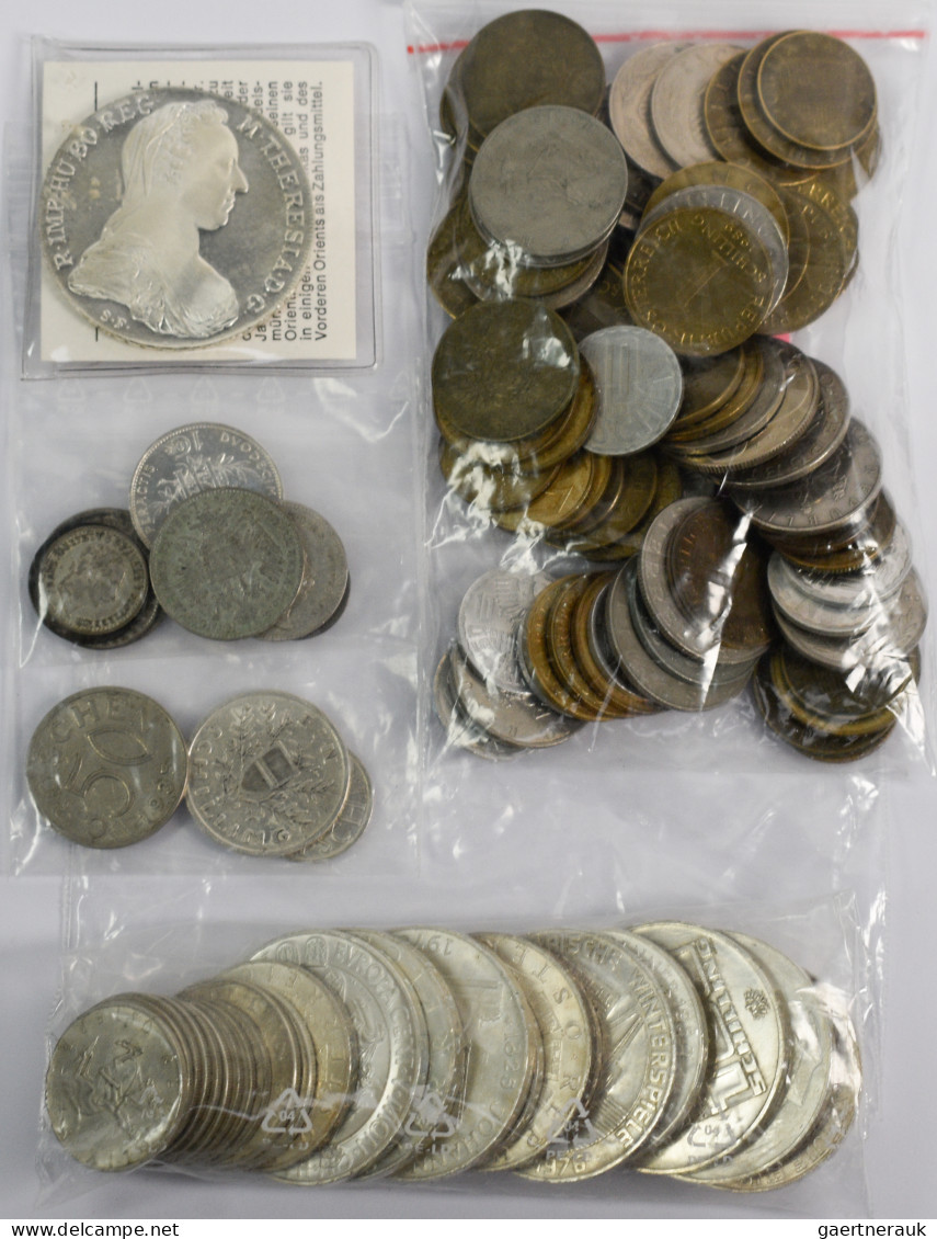 Österreich: Lot Mit Diversen ATS Münzen, Darunter Auch 2 MT-Taler Und Ein Paar A - Autriche