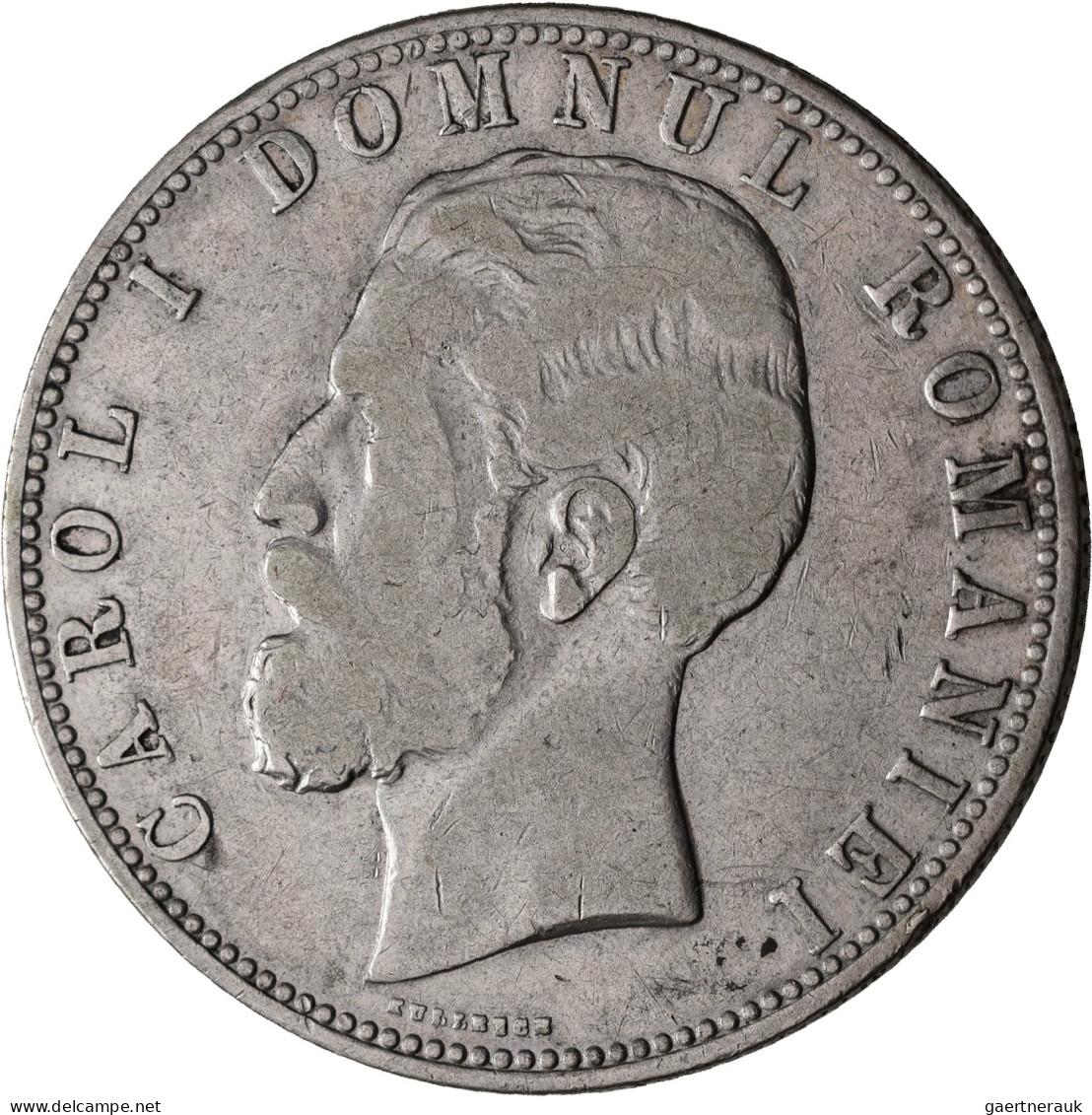 Rumänien: Carol I. 1866-1881-1914: 5 Lei 1880 B. KM# 12, Fast Sehr Schön. - Rumania