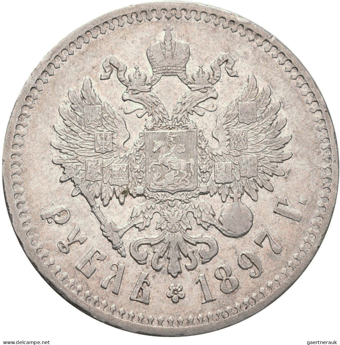 Russland: Nikolaus II. 1894-1917: Rubel 1897 (Münzzeichen 2 Sterne) Und Rubel 18 - Russland