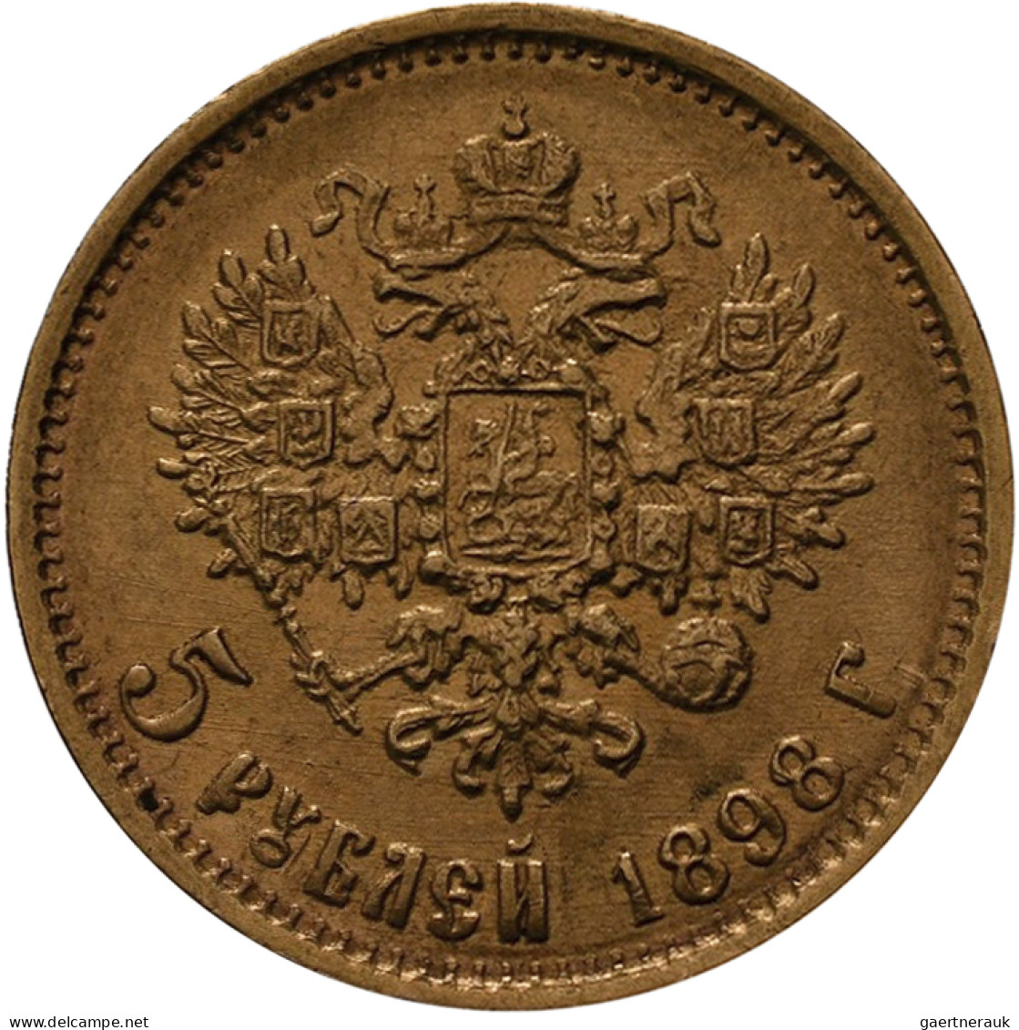 Russland - Anlagegold: Nikolaus II. 1894-1917: 5 Rubel 1898 (АГ, AG - Appolon Gr - Russie