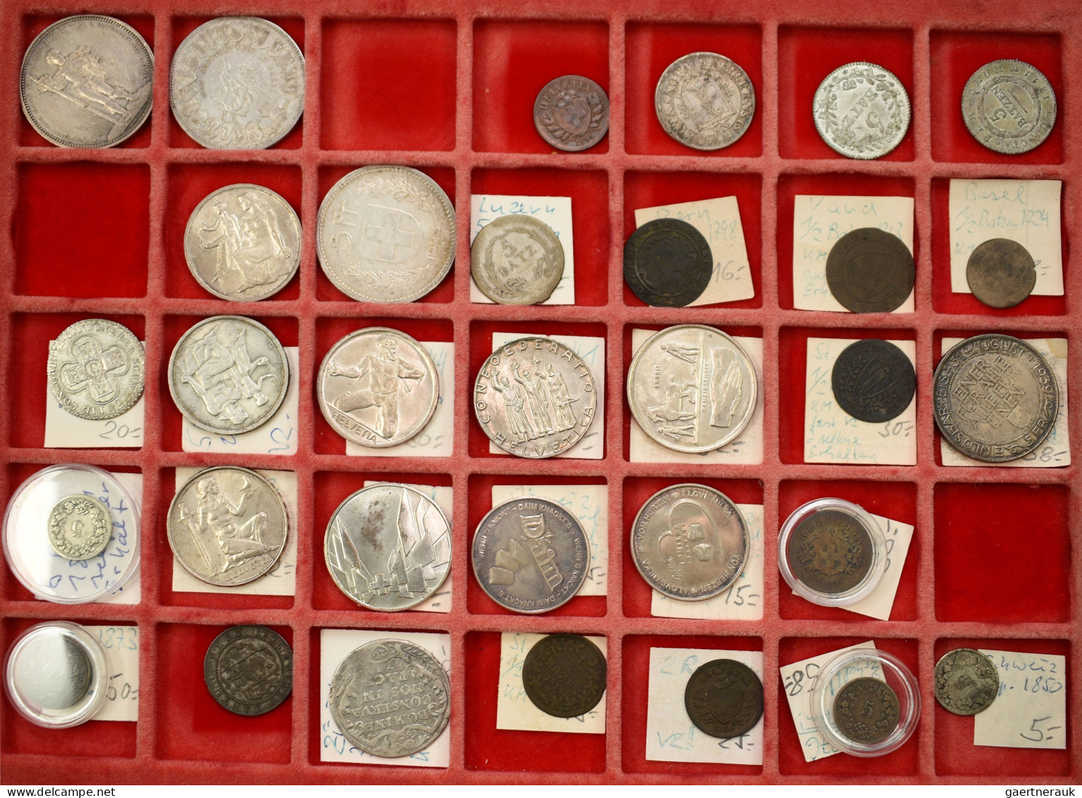 Schweiz: Lot 32 Münzen In Silber Und Kupfer; U. A. Dabei Schützentaler Zu 5 Tale - Other & Unclassified