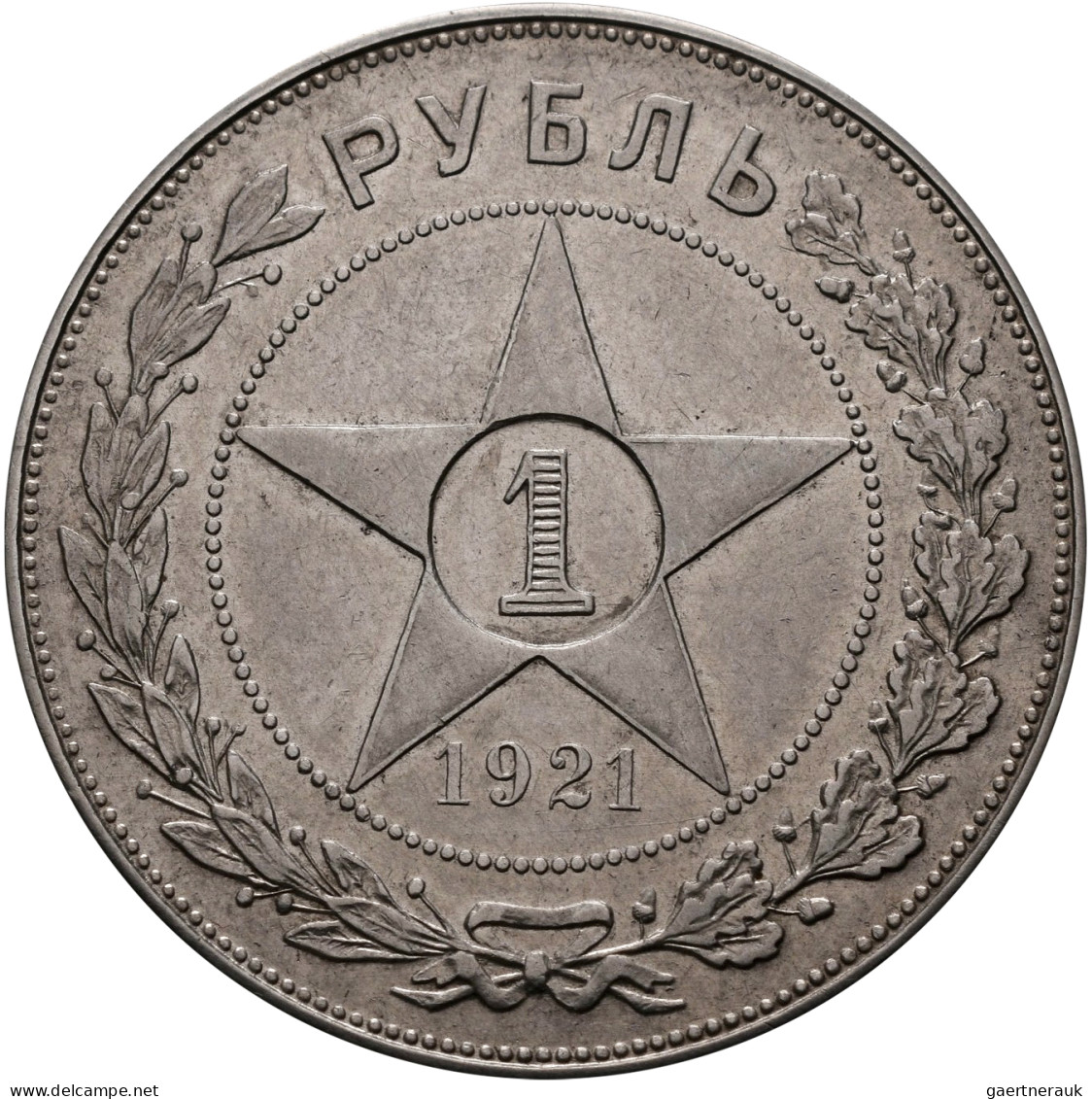 Sowjetunion: RSFSR / РСФСР: Rubel 1921 (KM# Y 84), Und 50 Kopeken 1921 (KM# Y 83 - Russland