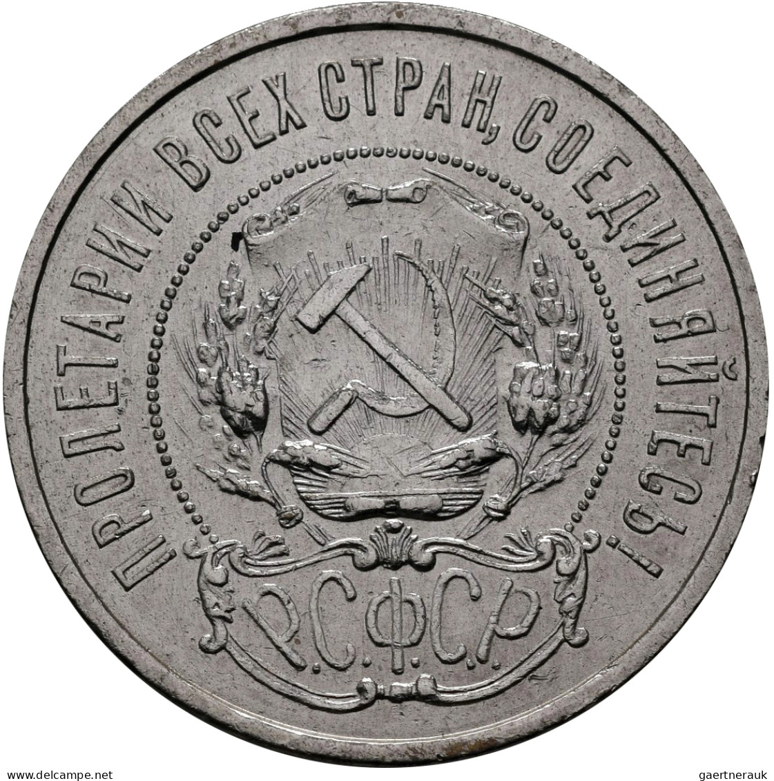Sowjetunion: RSFSR / РСФСР: Rubel 1921 (KM# Y 84), Und 50 Kopeken 1921 (KM# Y 83 - Russie
