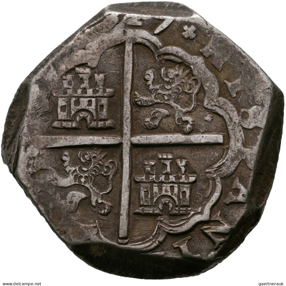 Spanien: Felipe IV. 1621-1665: Schiffsgeld Zu 8 Reales 1627 Madrid, Silber, 26,1 - Sonstige & Ohne Zuordnung