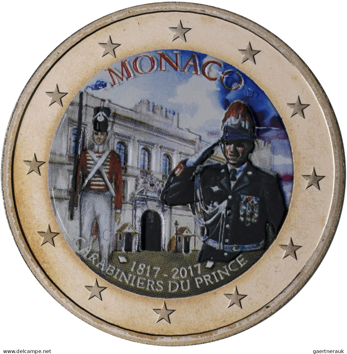 Monaco: Albert II. 2005-,: 2 Euro 2017, 200 Jahre Fürstliche Karabinierskompanie - Mónaco