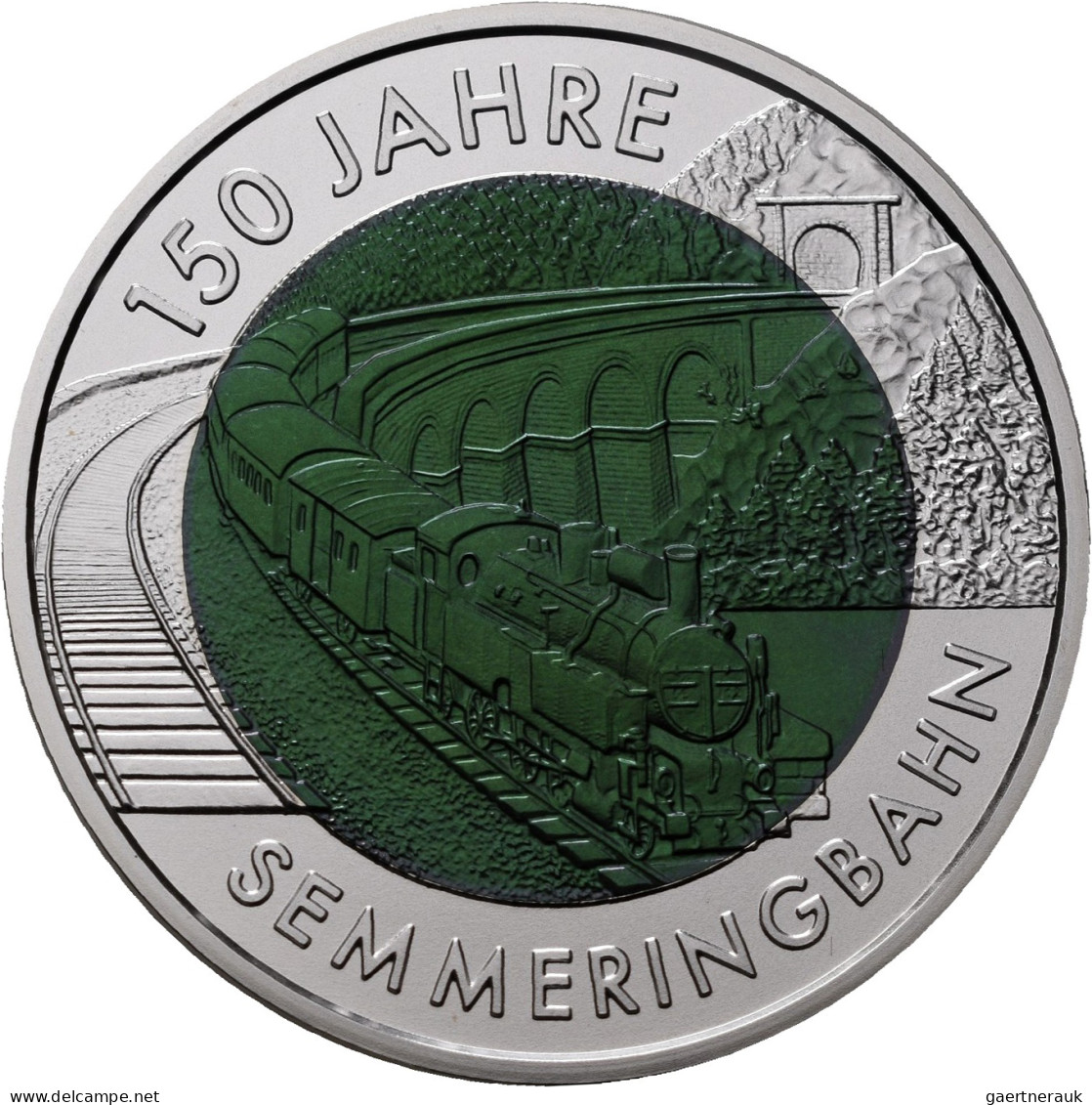 Österreich: 25 Euro 2004 150 Jahre Semmeringbahn. Silber-Niob-Legierung. KM# 310 - Austria