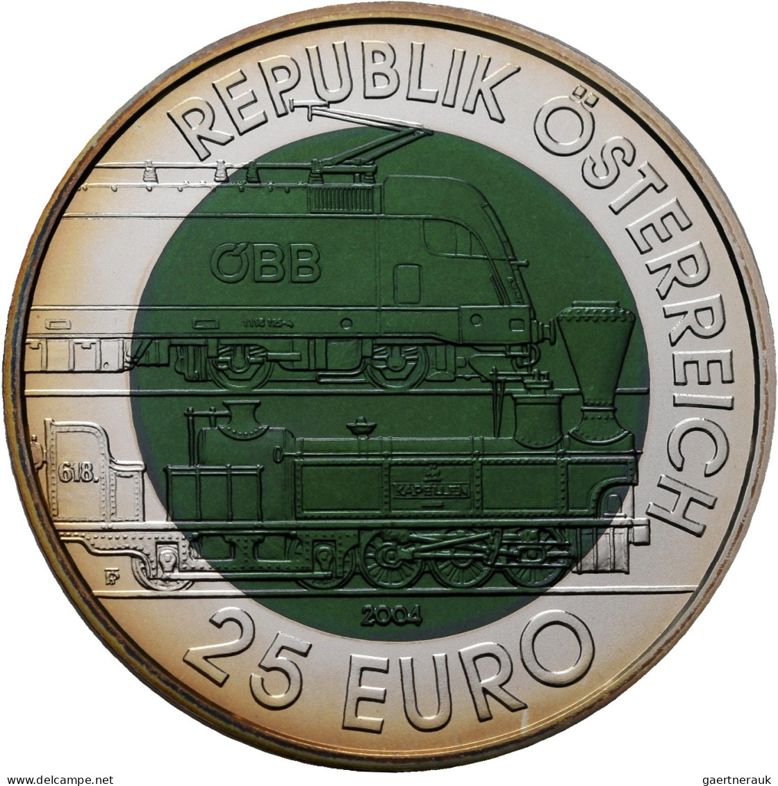 Österreich: 25 Euro 2004 150 Jahre Semmeringbahn. Silber-Niob-Legierung. KM# 310 - Oostenrijk