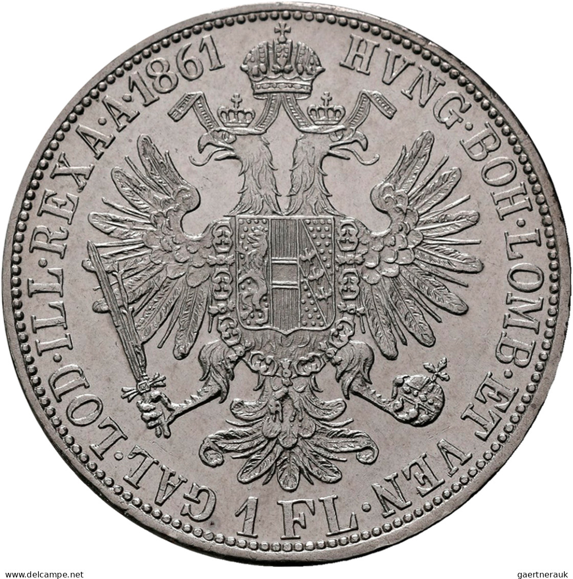 Haus Habsburg: Franz Joseph I. 1848-1916: Florin 1861 A. KM# 2219. Dabei Noch Fl - Sonstige – Europa