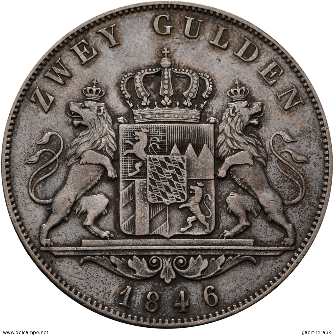 Bayern: Ludwig I. 1825-1848: Doppelgulden 1846 (Zwey Gulden), AKS 77, Jaeger 63. - Sonstige & Ohne Zuordnung