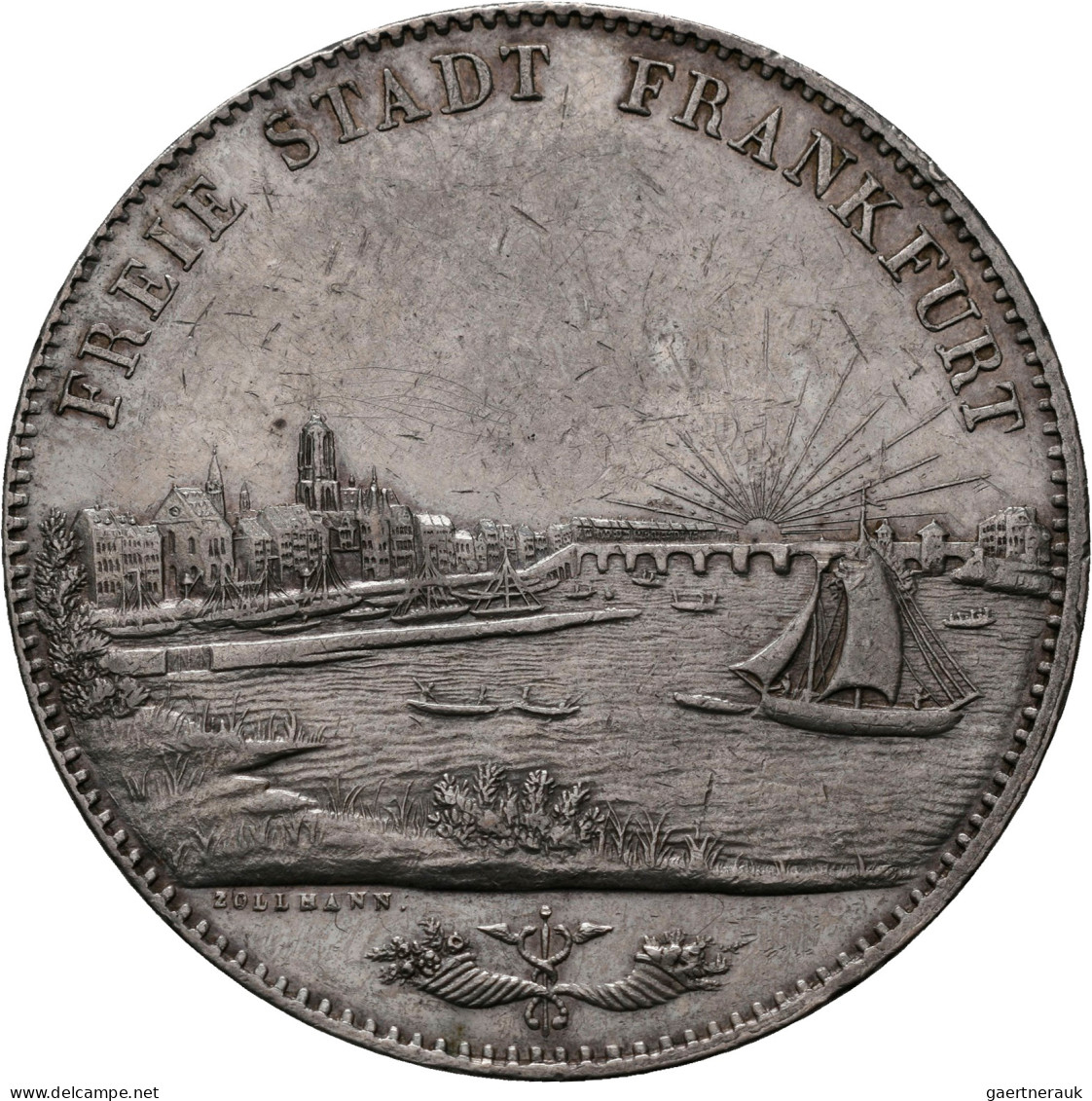 Frankfurt Am Main: Freie Stadt: Doppeltaler 1843 (Vereinsmünze, 3½ Gulden, 2 Tha - Other & Unclassified