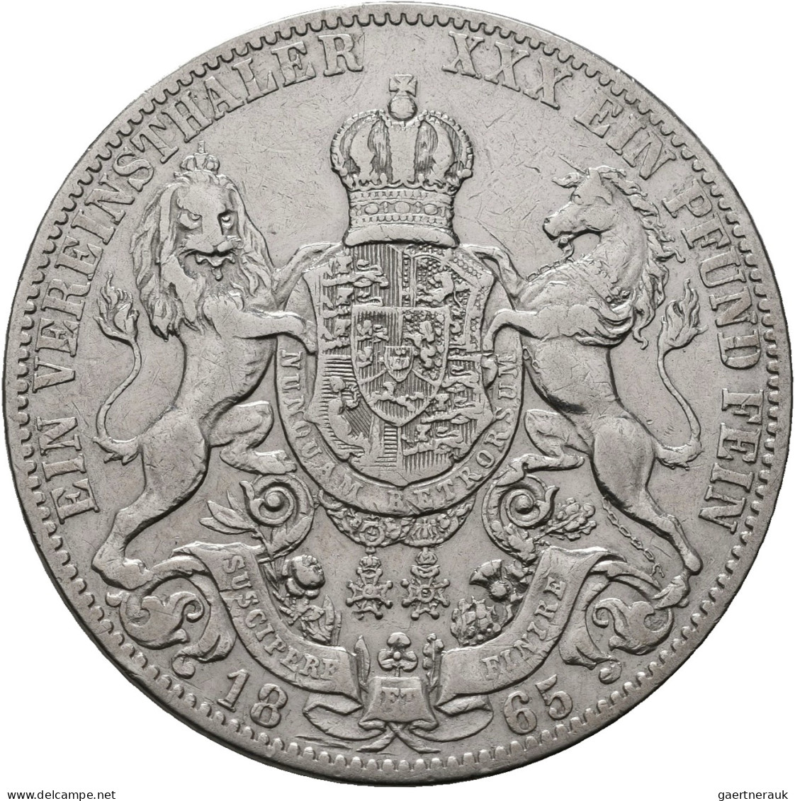 Hannover: Georg V. 1851-1866: Taler 1865 B (Vereinstaler), AKS 144b, Jaeger 96, - Otros & Sin Clasificación