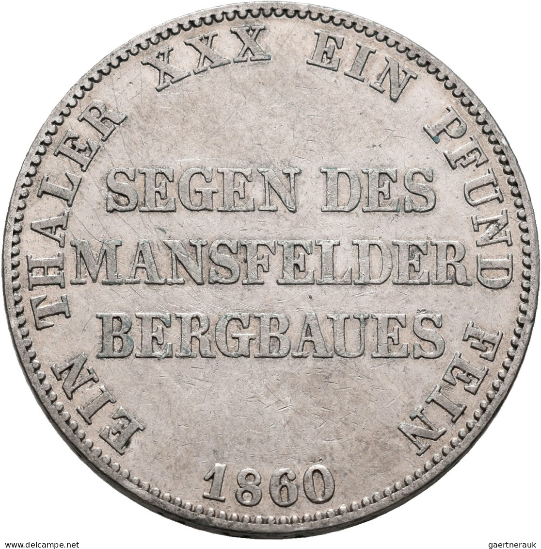 Preußen: Friedrich Wilhelm IV. 1840-1861: Taler 1860 A, Mansfelder Ausbeute, AKS - Otros & Sin Clasificación