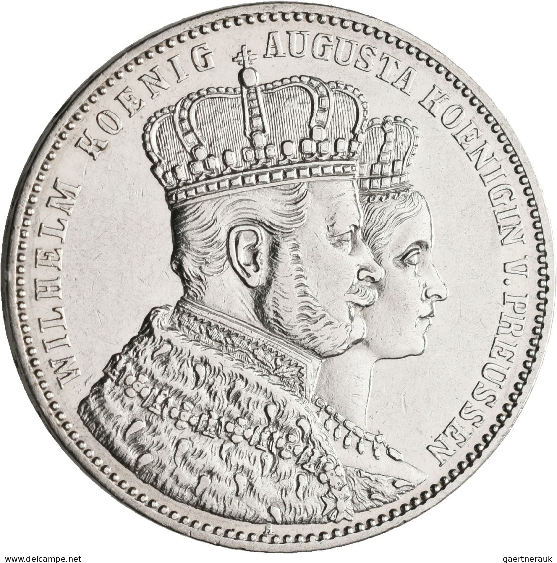 Preußen: Wilhelm I. 1861-1888: Taler 1861 (Krönungstaler) Wilhelm Mit Augusta, A - Sonstige & Ohne Zuordnung