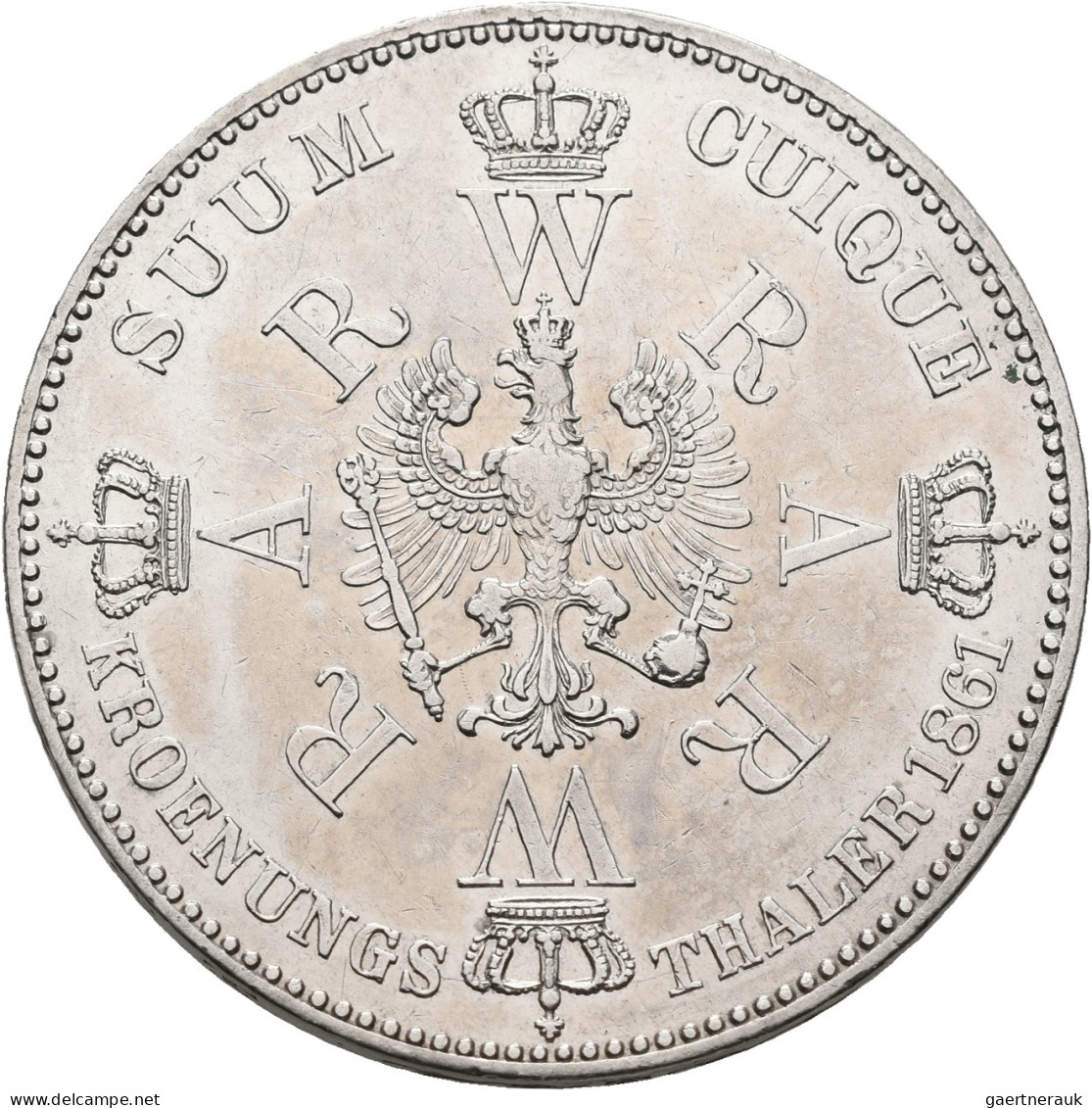 Preußen: Wilhelm I. 1861-1888: Taler 1861 (Krönungstaler) Wilhelm Mit Augusta, A - Sonstige & Ohne Zuordnung