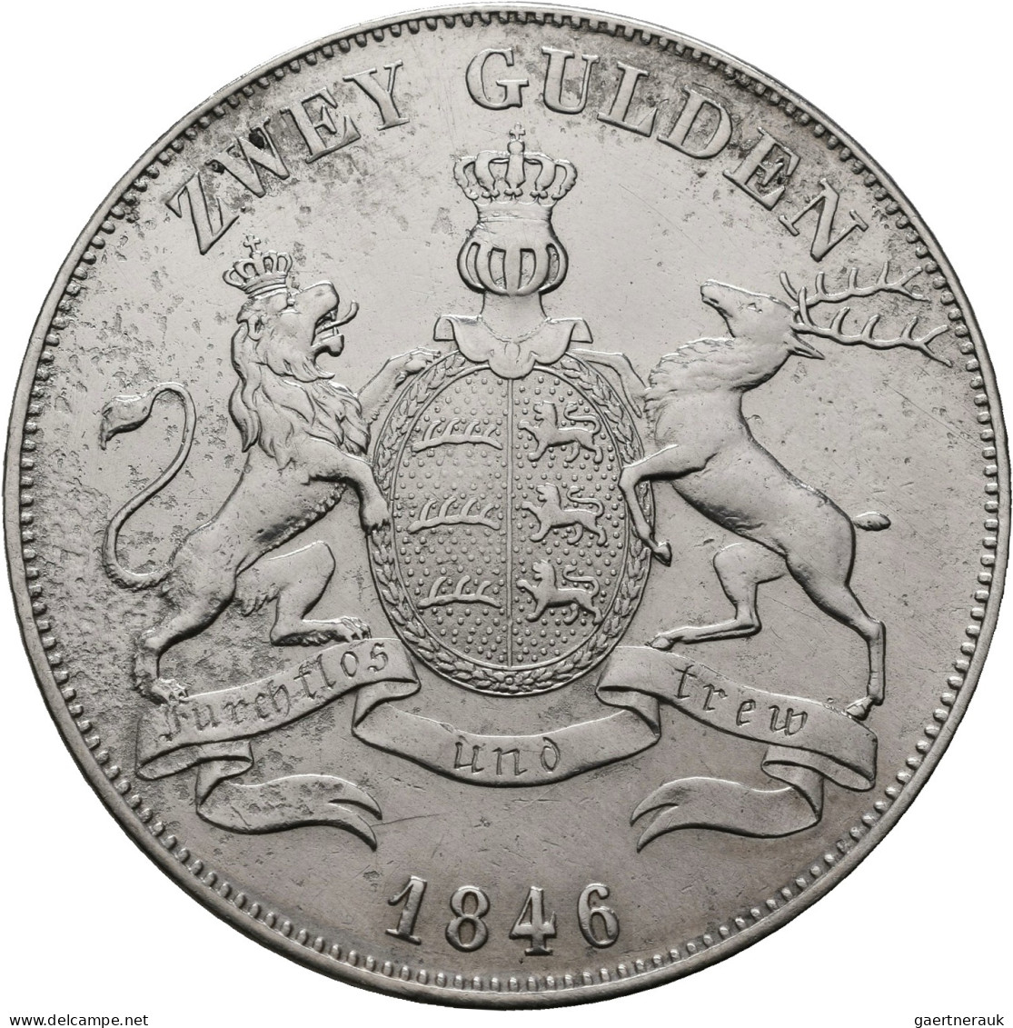 Württemberg: Wilhelm I. 1816-1864: Doppelgulden 1846 (Zwey Gulden), AKS 76, Jaeg - Sonstige & Ohne Zuordnung