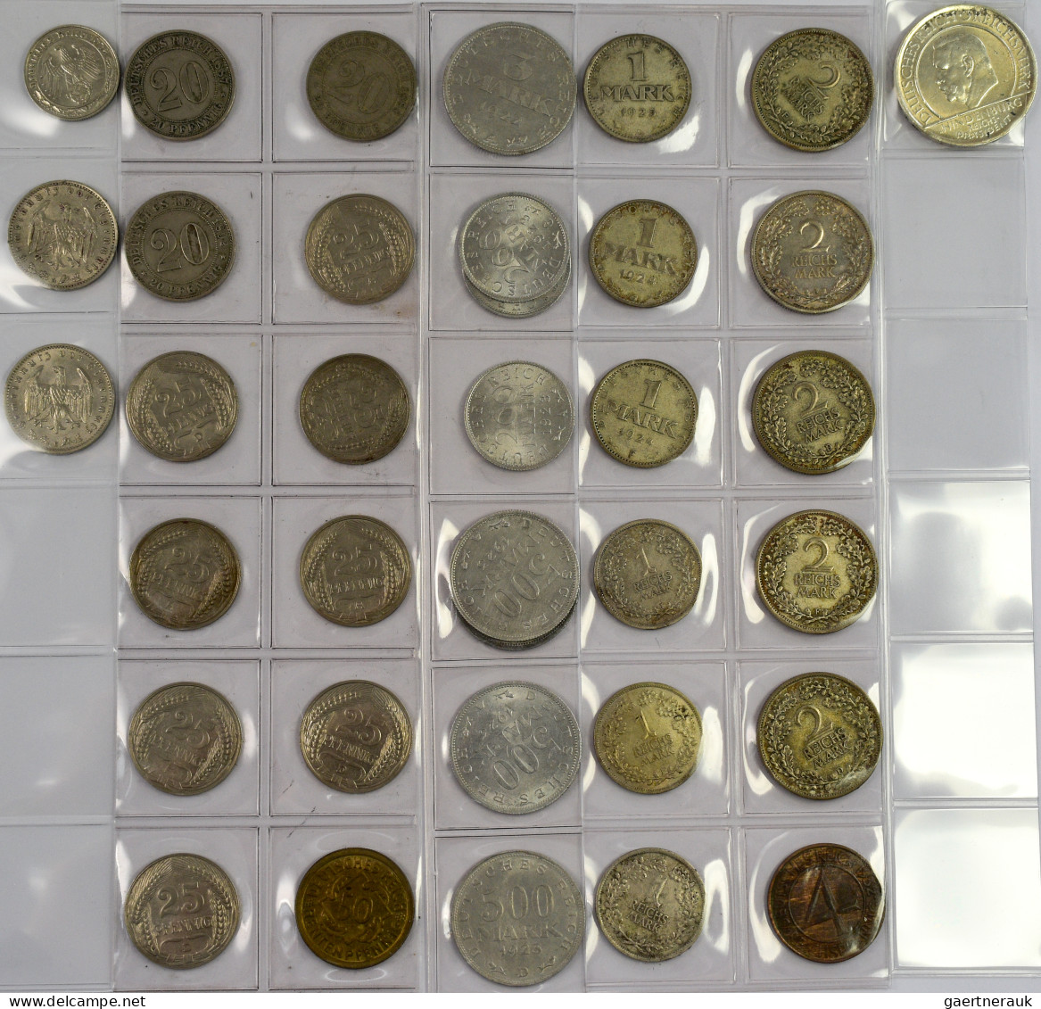 Umlaufmünzen 1 Pf. - 1 Mark: Lot 36 Kleinmünzen Von 20 Pfennig Bis Zu 2 Reichsma - Taler & Doppeltaler