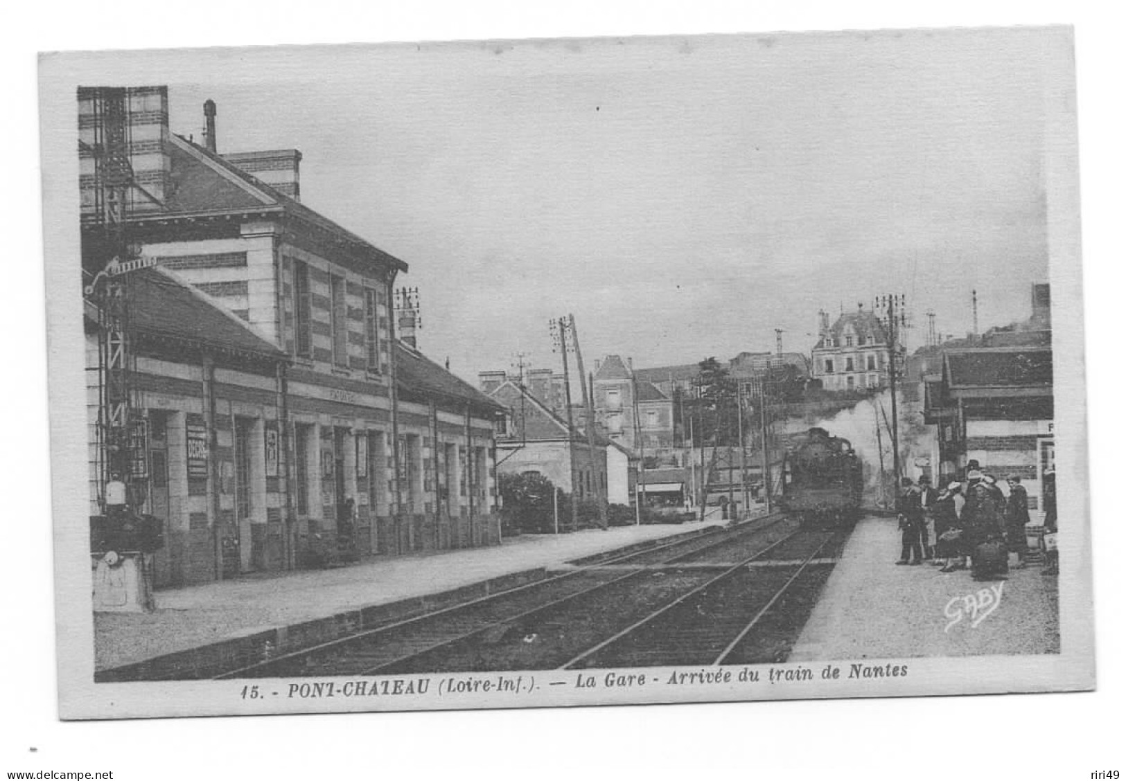 Cpa 44 PONT-CHATEAU, La Gare, Arrivée Du Train De Nantes, Locomotive Animée,  Dos Vierge Et Divisé, VOIR SCANNE - Pontchâteau