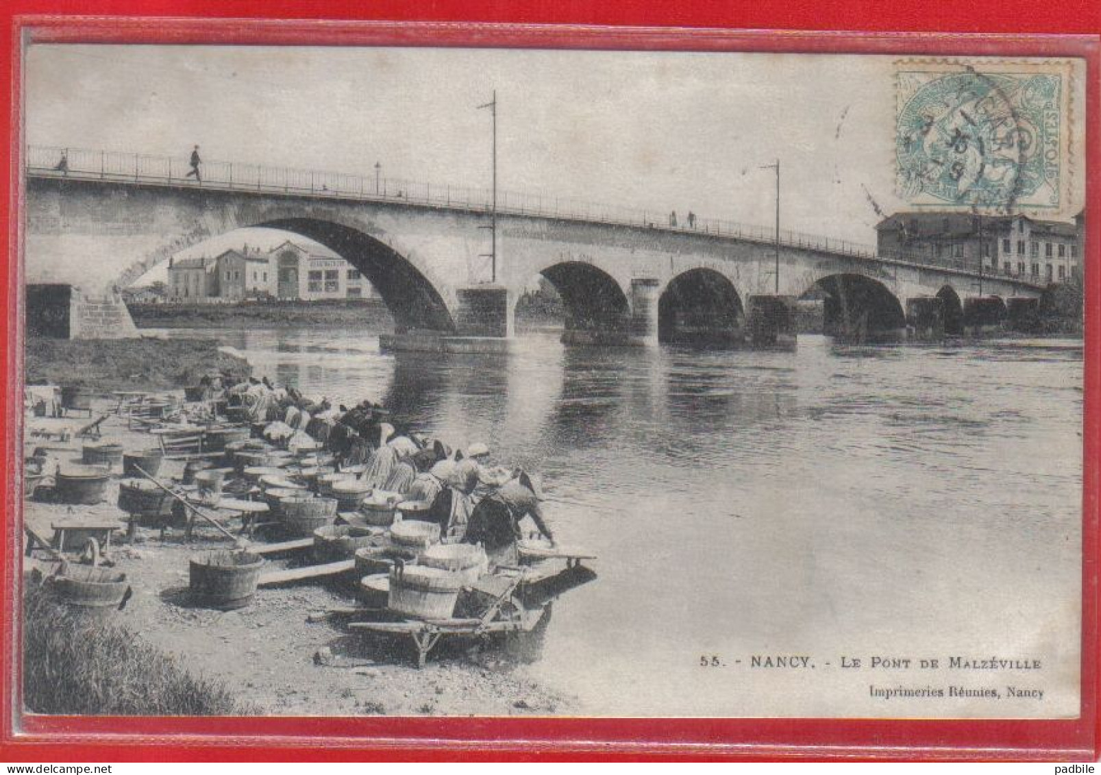 Carte Postale 54. Nancy Les Laveuses Au Pont De Malzéville   Très Beau Plan - Nancy