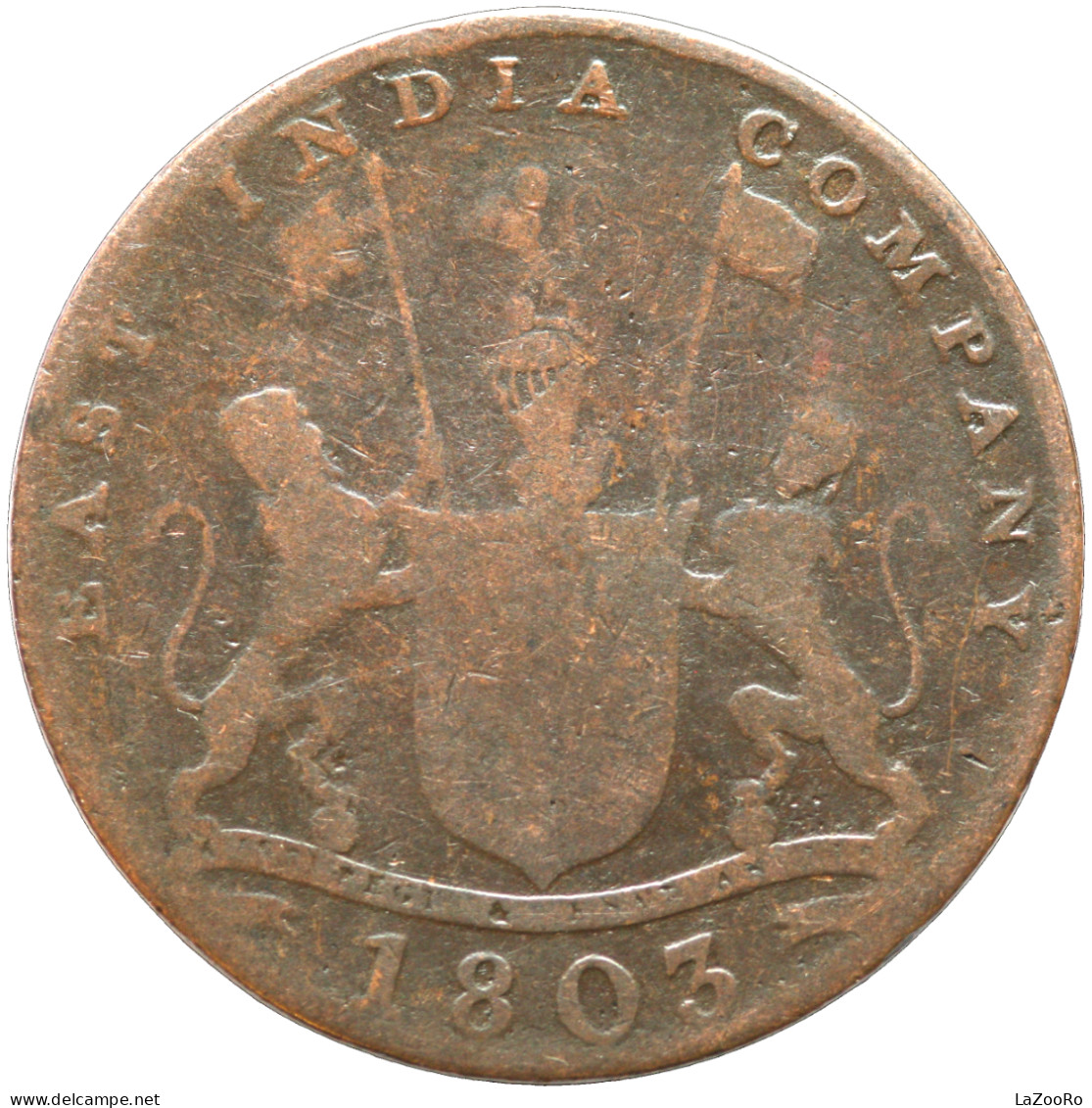 LaZooRo: British India Madras 10 Cash 1803 F / VF - Colonias