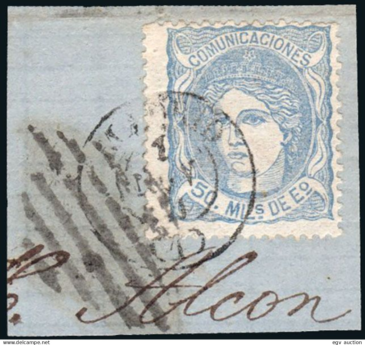 Madrid - Edi O 107 - 50 M. - Fragmento Mat Fech. Tp. II "Madrid" + Rejilla - Used Stamps