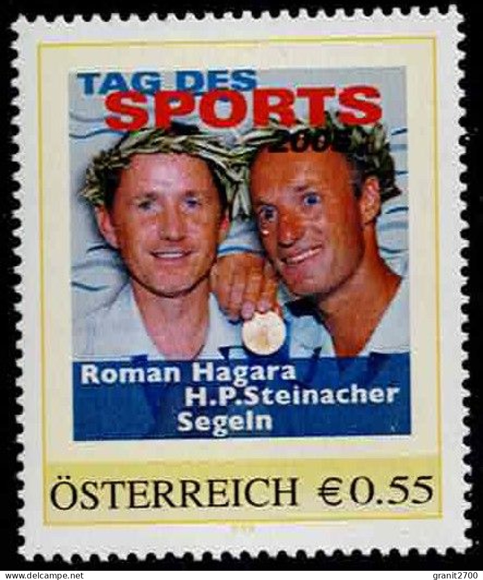 PM  Tag Des Sports 2005 - R. Hagara , H.P.Steinacher -.Segeln  Ex Bogen Nr. 8007323  Postfrisch - Timbres Personnalisés