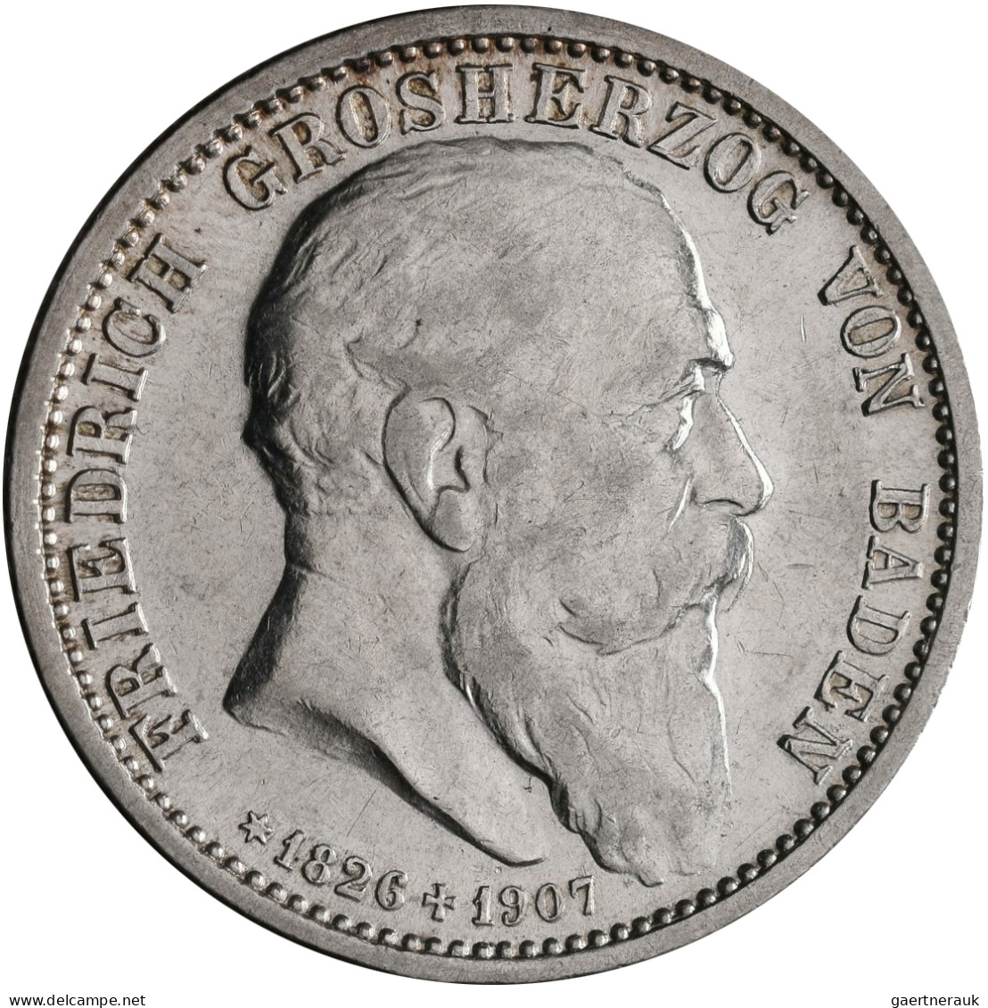 Baden: Friedrich I. 1852-1907: 2 Mark 1902, 50-jähriges Regierungsjubiläum, Jaeg - Taler & Doppeltaler