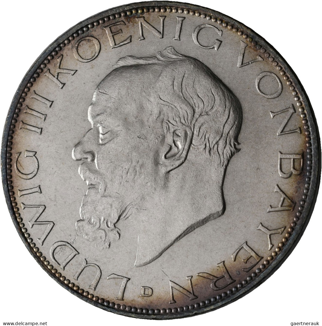 Bayern: Ludwig III. 1913-1918: Typensammlung Mit 2 Mark, 3 Mark Und 5 Mark 1914 - Taler & Doppeltaler