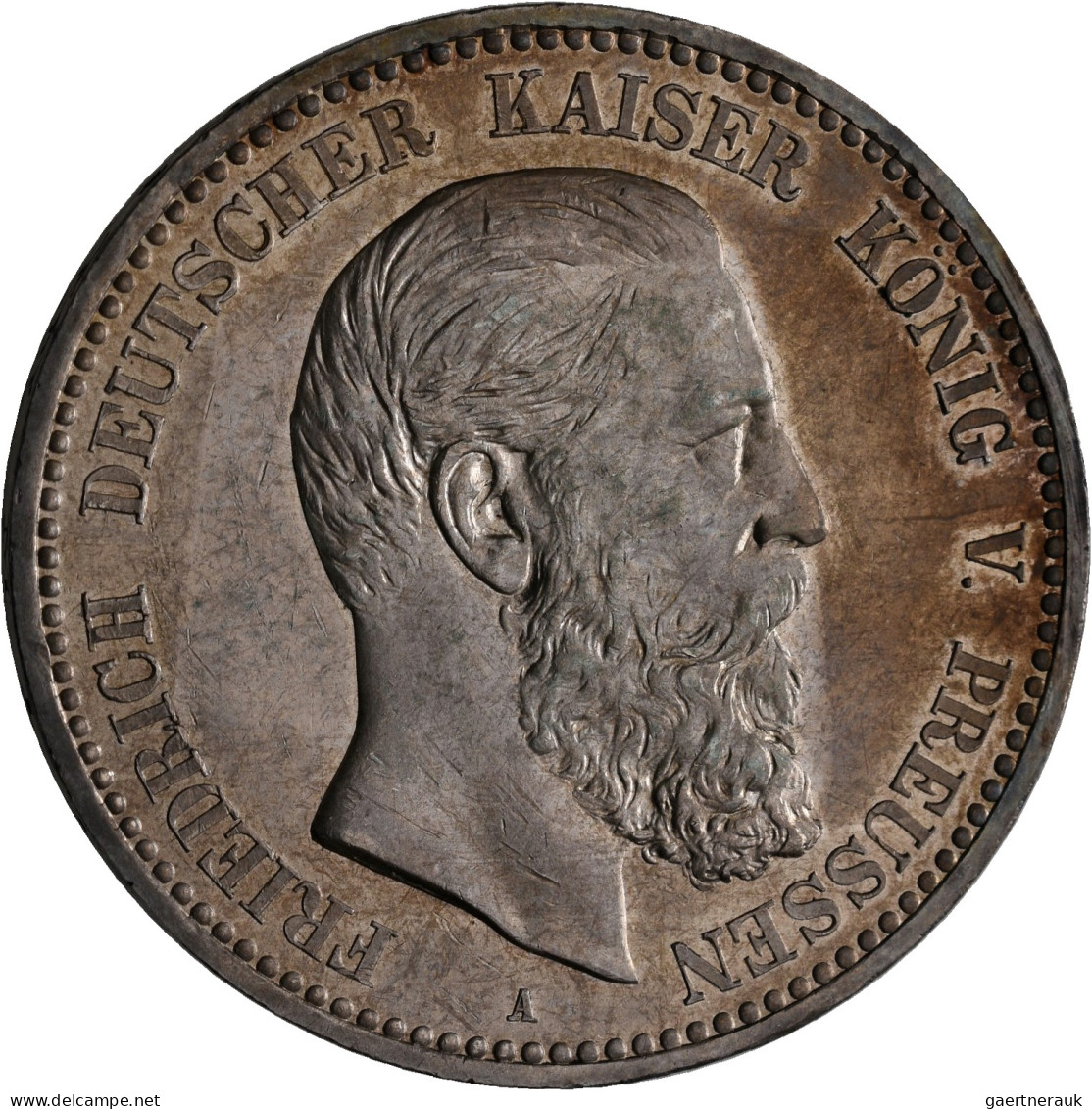 Preußen: Friedrich III. 1888: 5 Mark 1888 A, Jaeger 99. Kleine Kratzer, Tolle Pa - Taler Et Doppeltaler