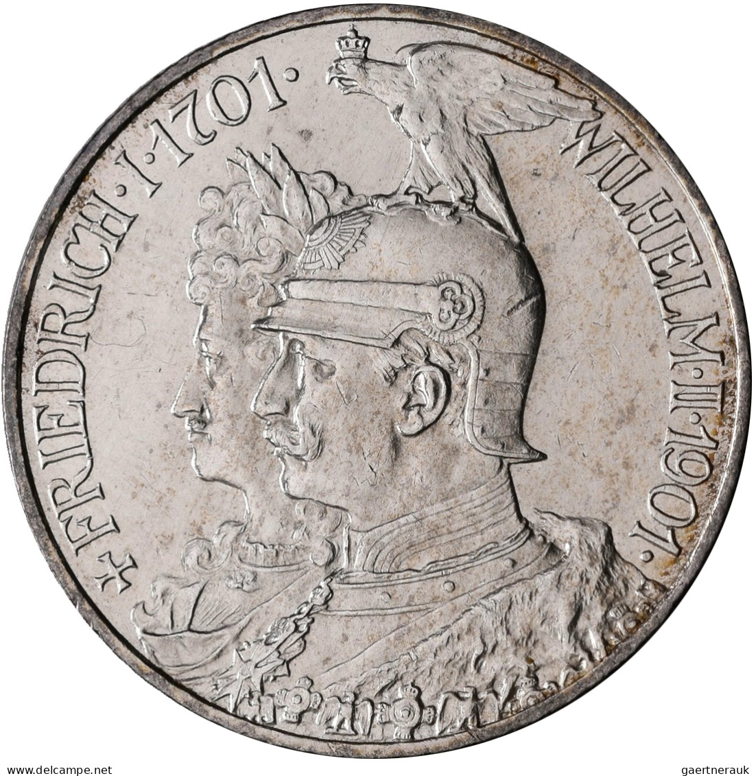 Preußen: Wilhelm II. 1888-1918: 2 Mark Und 5 Mark 1901, 200-Jahr-Feier Preußen, - Taler En Doppeltaler