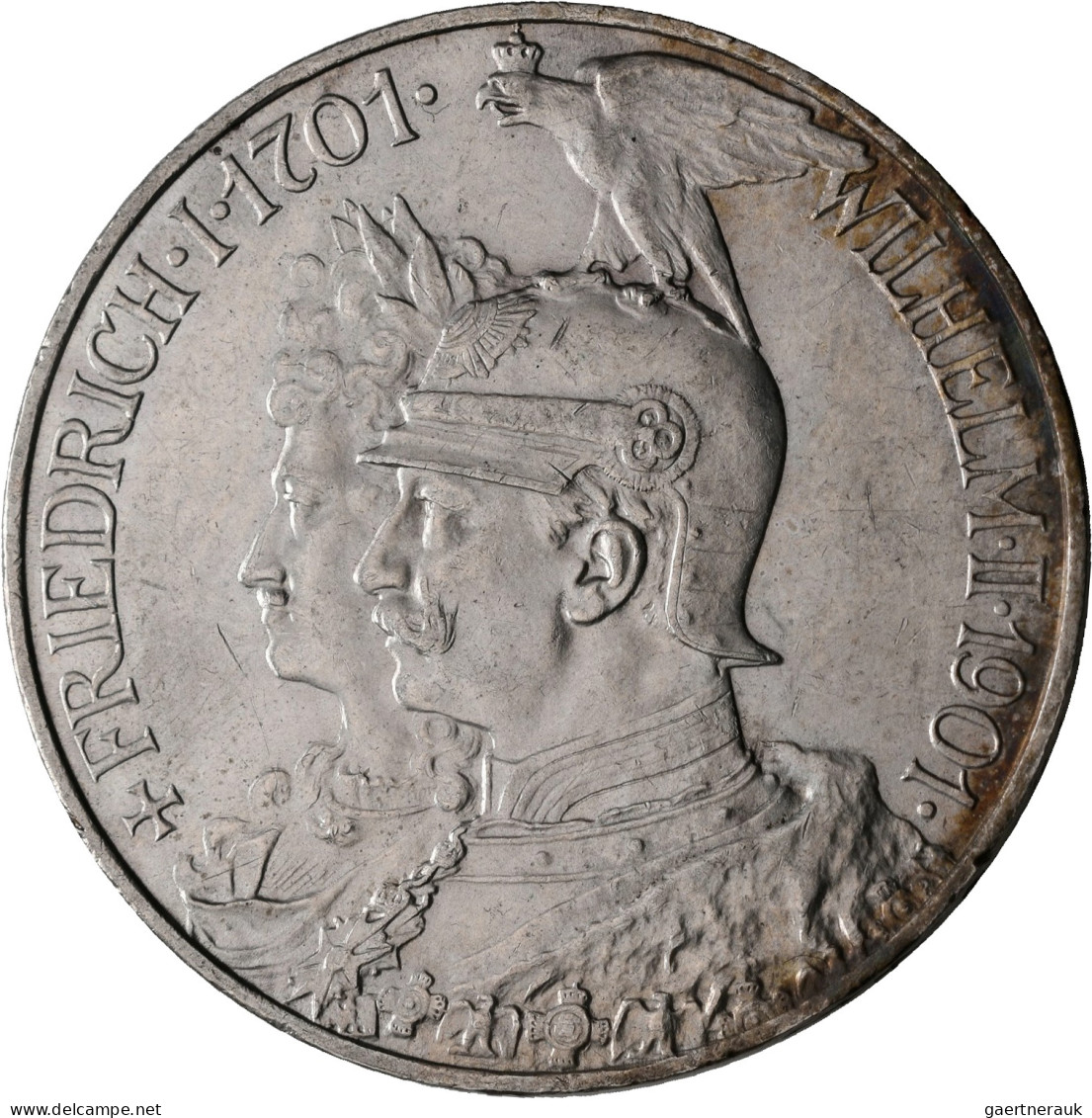 Preußen: Wilhelm II. 1888-1918: 2 Mark Und 5 Mark 1901, 200-Jahr-Feier Preußen, - Taler En Doppeltaler