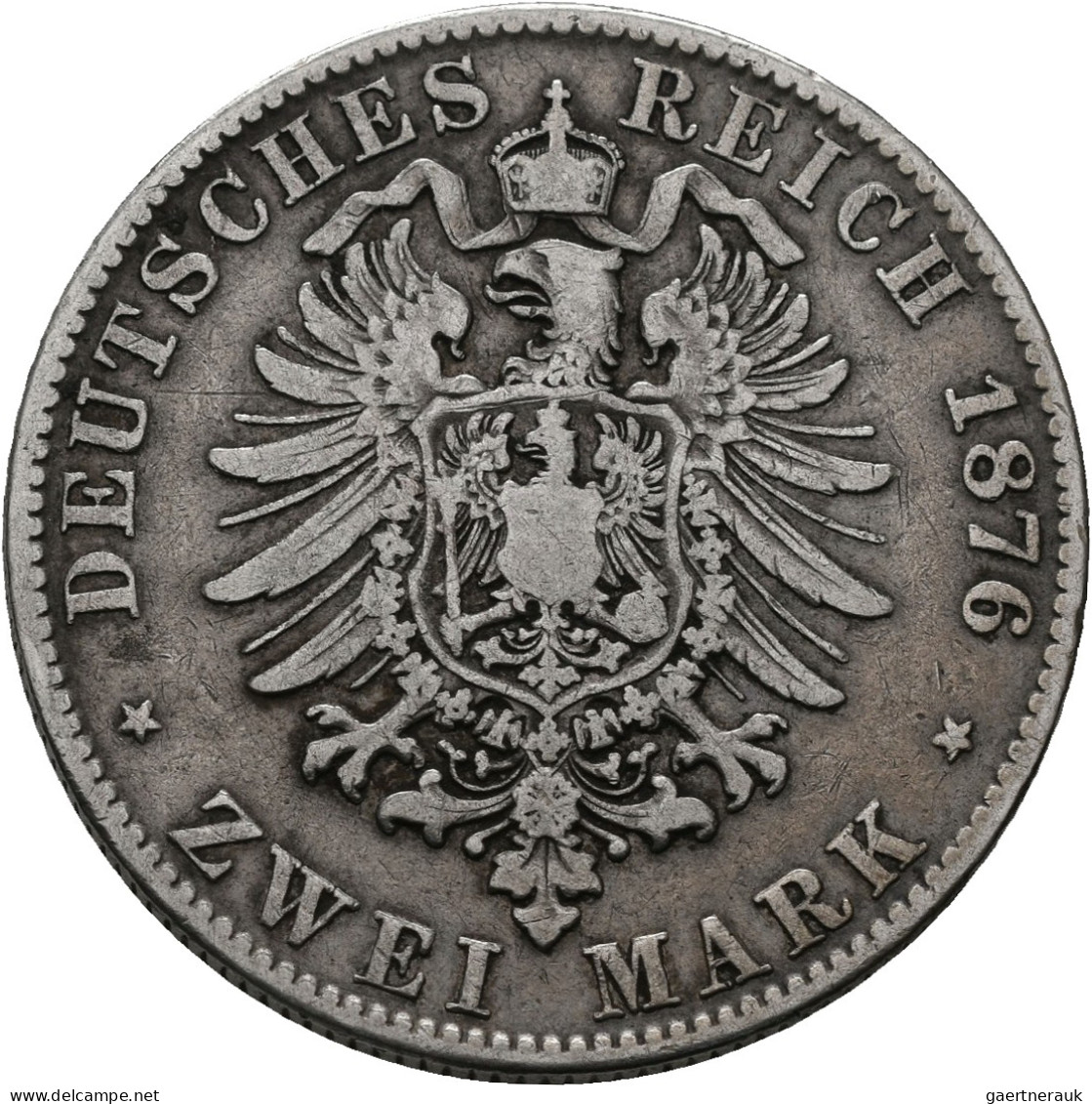 Sachsen: Albert 1873-1902: 5 Mark 1876 E, Jaeger 122; Dazu 2 Mark 1876 E, Jaeger - Taler & Doppeltaler