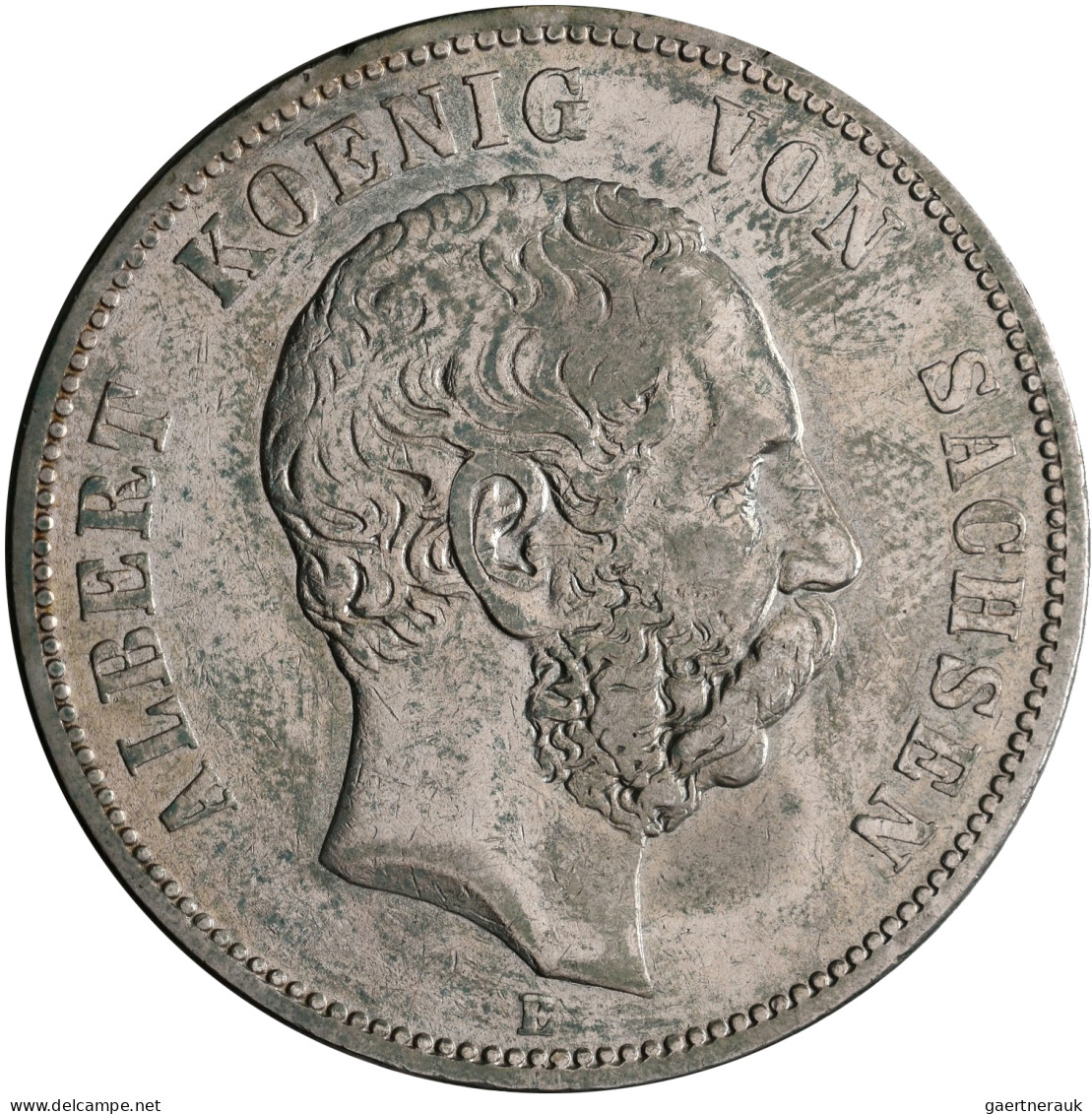 Sachsen: Albert 1873-1902: 5 Mark 1876 E, Jaeger 122; Dazu 2 Mark 1876 E, Jaeger - Taler En Doppeltaler