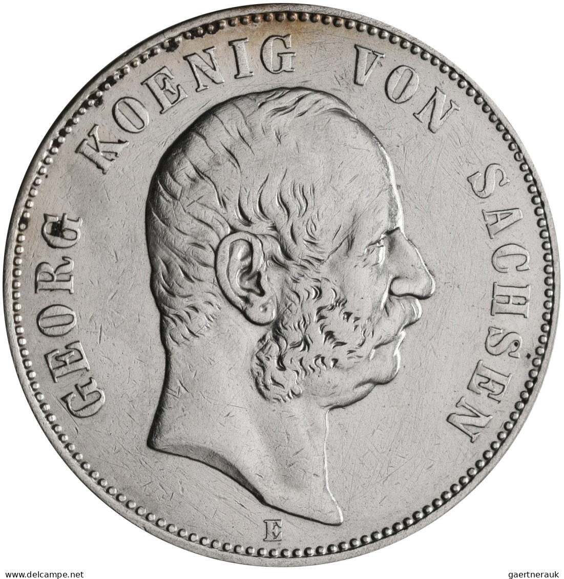 Sachsen: Georg 1902-1904: 2 Mark 1904 E (J. 129) + 5 Mark 1903 E (J. 130). Beide - Taler Et Doppeltaler