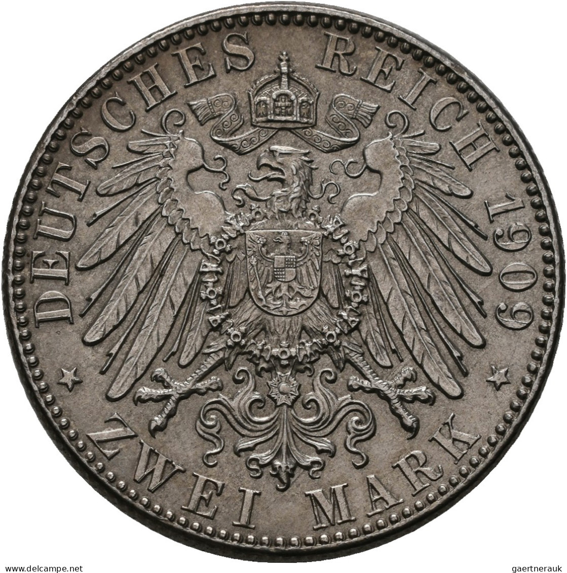 Sachsen: Friedrich August III. 1904-1918: 2 Mark 1909 Universität Leipzig, Jaege - Taler & Doppeltaler