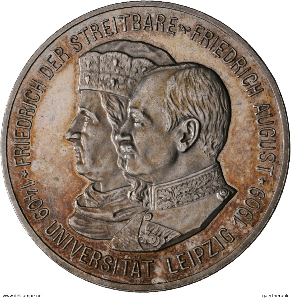 Sachsen: Friedrich August III. 1904-1918: 5 Mark 1909, Universität Leipzig, Jaeg - Taler Et Doppeltaler