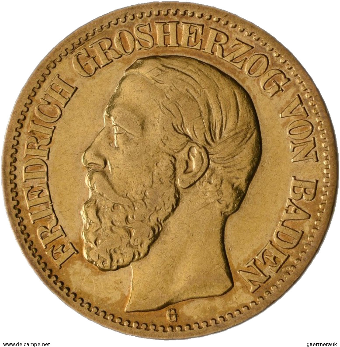 Baden - Anlagegold: Friedrich I. 1856-1907: 10 Mark 1875 G, Jaeger 186. 3,92 G, - 5, 10 & 20 Mark Goud