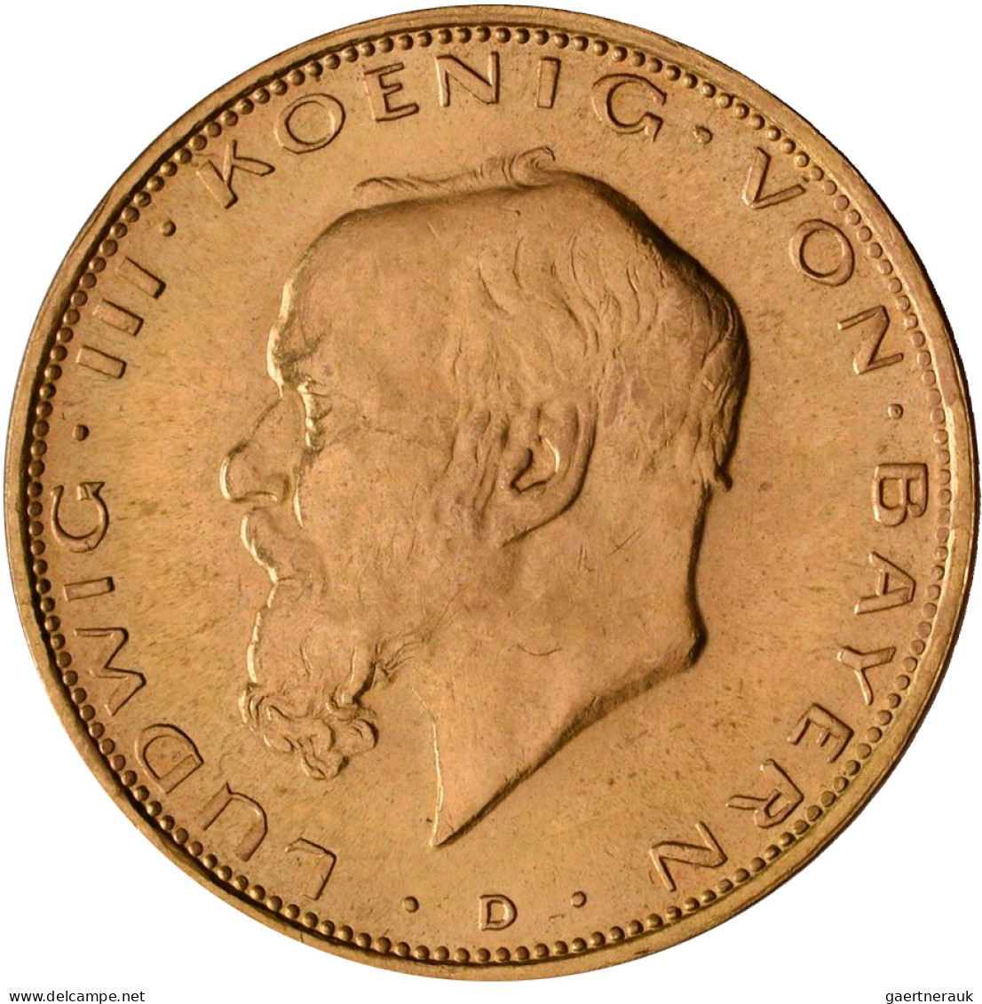 Bayern: Ludwig III. 1913-1918: 20 Mark 1914 D, Jaeger 202. 7,96 G, 900/1000 Gold - Goldmünzen