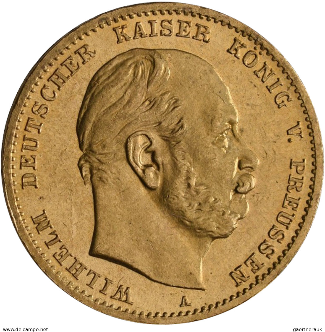 Preußen - Anlagegold: Wilhelm I. 1861-1888: 10 Mark 1872 A, Jaeger 242. 3,97 G, - 5, 10 & 20 Mark Or