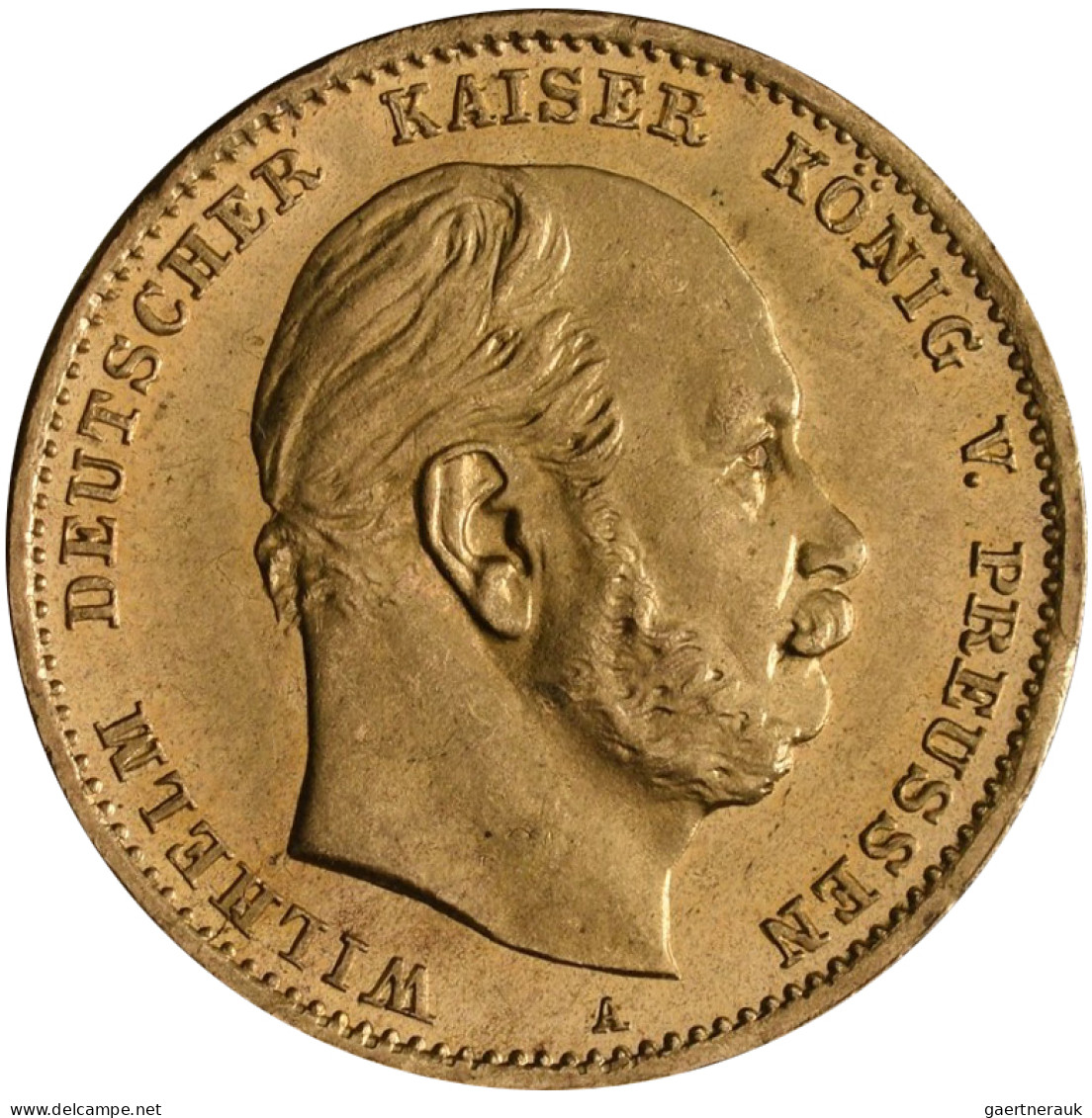 Preußen - Anlagegold: Wilhelm I. 1861-1888: 10 Mark 1872 A, Jaeger 242. 3,98 G, - 5, 10 & 20 Mark Oro