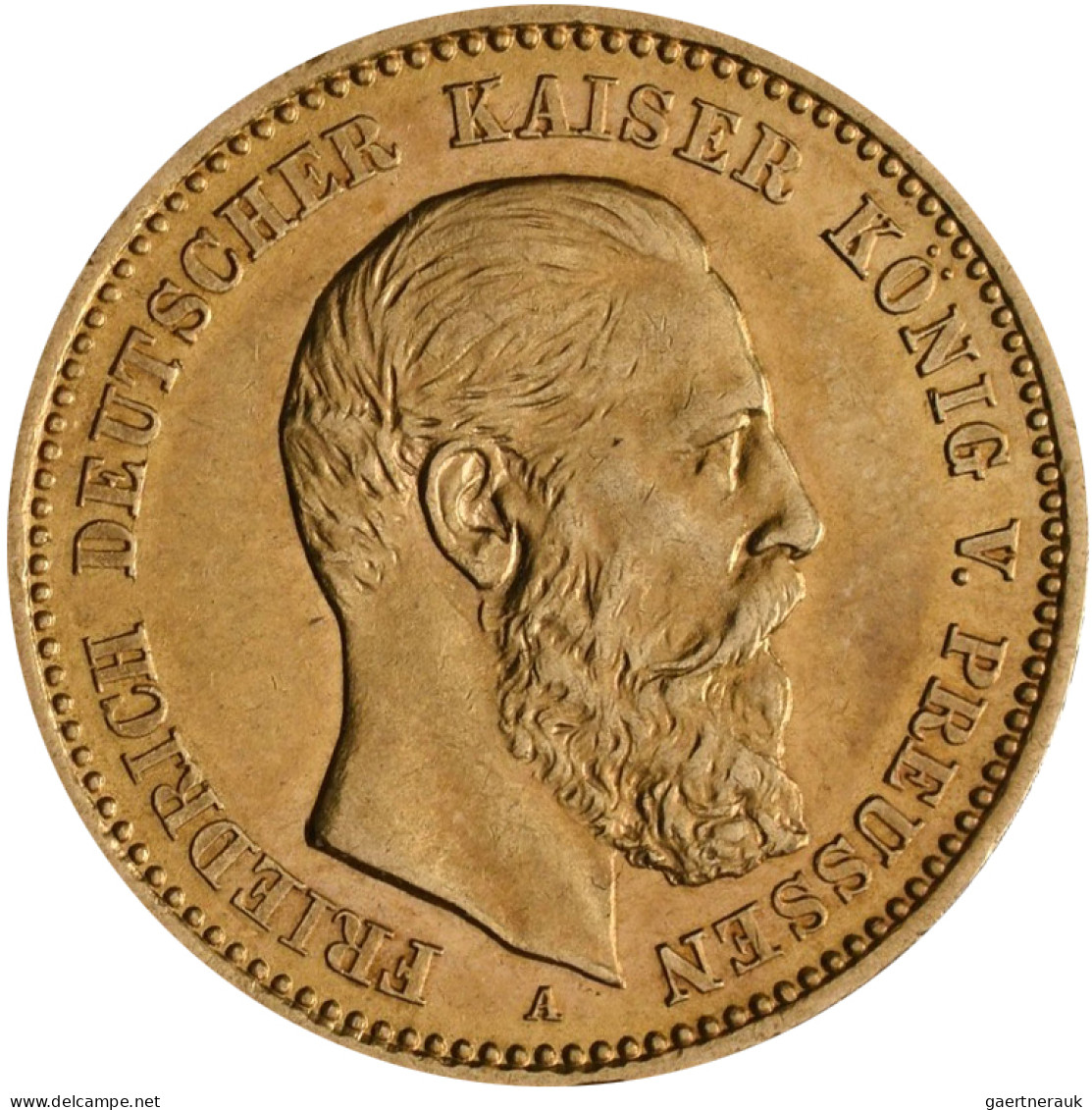 Preußen - Anlagegold: Friedrich III. 1888: 10 Mark 1888 A, Jaeger 247. 3,97 G, 9 - 5, 10 & 20 Mark Oro