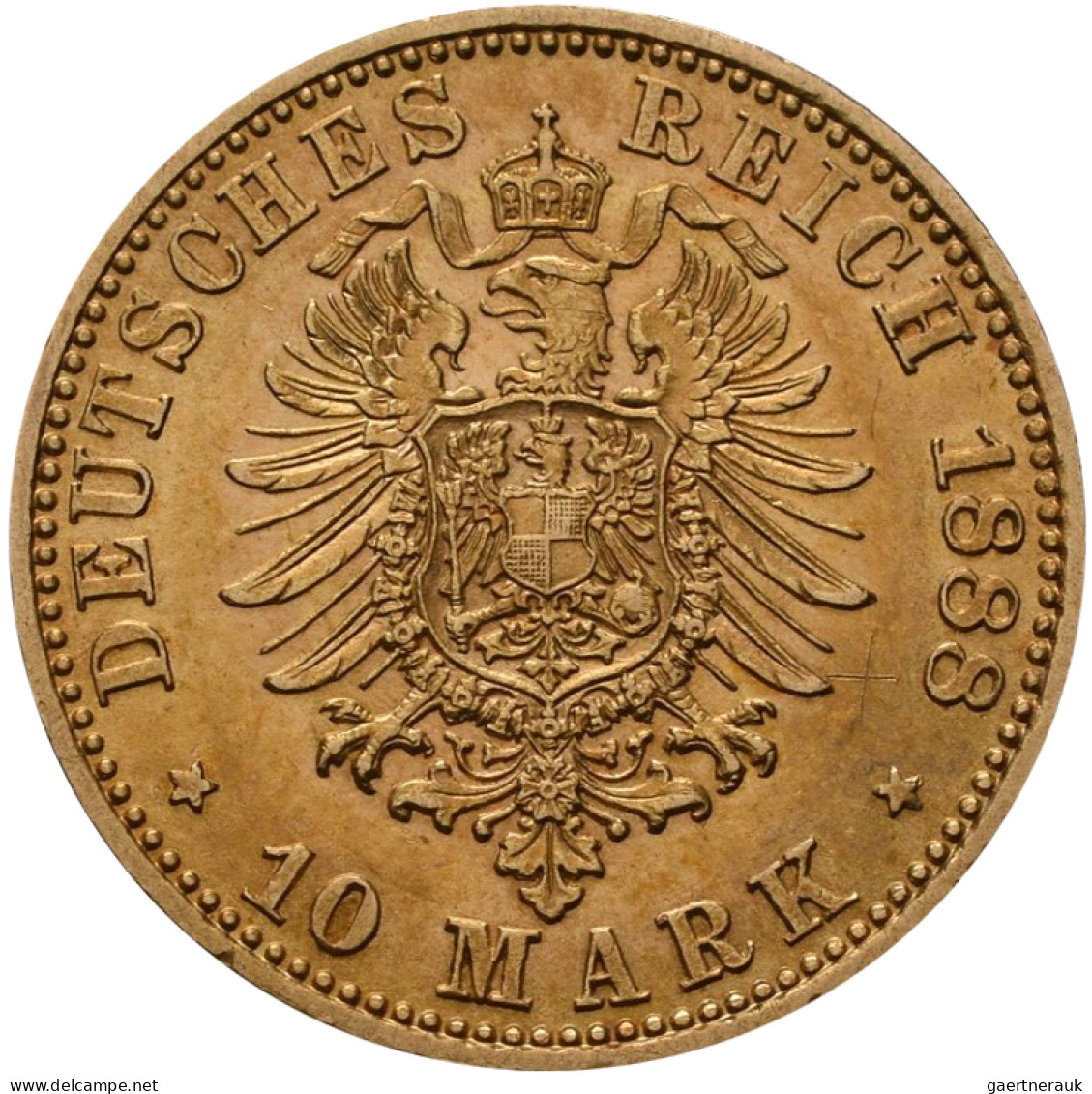 Preußen - Anlagegold: Friedrich III. 1888: 10 Mark 1888 A, Jaeger 247. 3,97 G, 9 - 5, 10 & 20 Mark Or