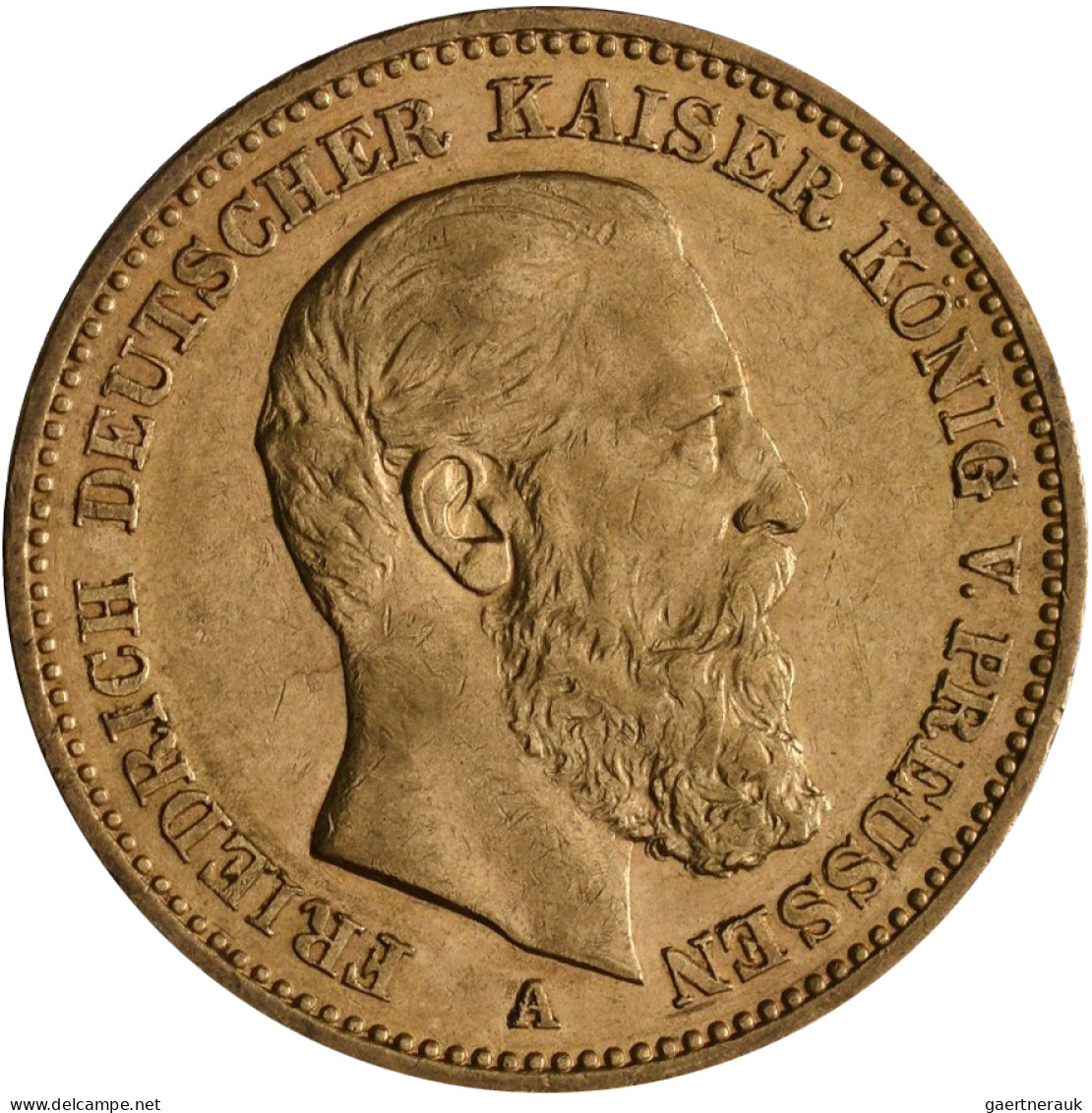 Preußen - Anlagegold: Friedrich III. 1888: 20 Mark 1888 A, Jaeger 248. 7,94 G, 9 - 5, 10 & 20 Mark Gold