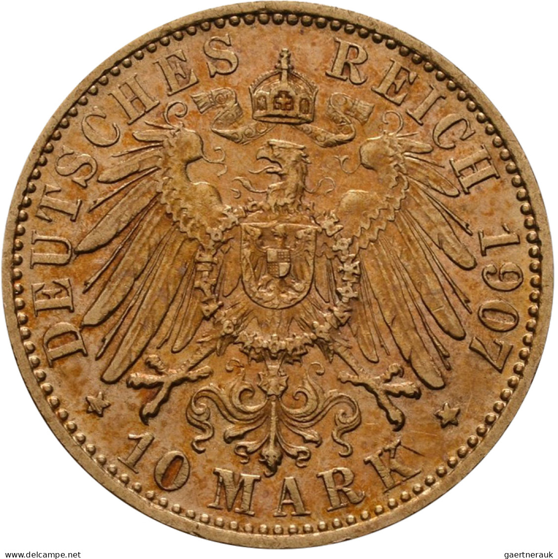 Preußen - Anlagegold: Wilhelm II. 1888-1918: 10 Mark 1907 A. Jaeger 251. 3,96 G, - 5, 10 & 20 Mark Gold