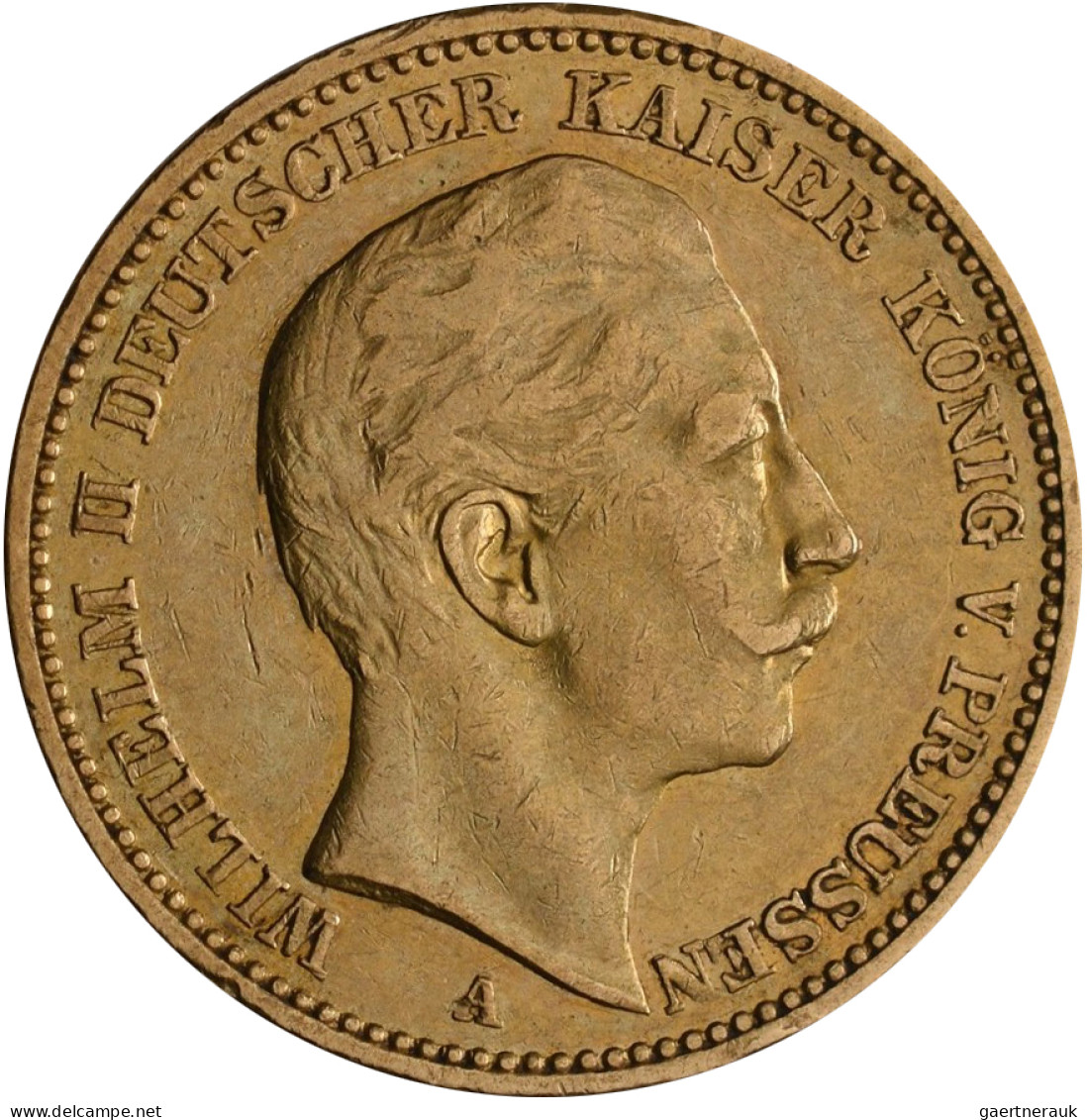 Preußen - Anlagegold: Wilhelm II. 1888-1918: 20 Mark 1890 A, Jaeger 252. 7,94 G, - 5, 10 & 20 Mark Oro