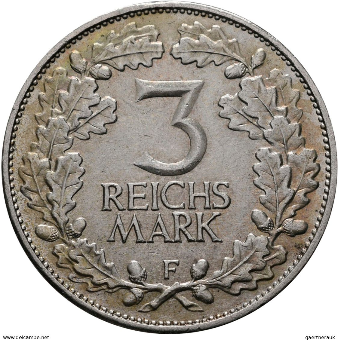 Weimarer Republik: 3 Reichsmark 1925 A + F, 1000 Jahrfeier Rheinlande, Jaeger 32 - Sonstige & Ohne Zuordnung