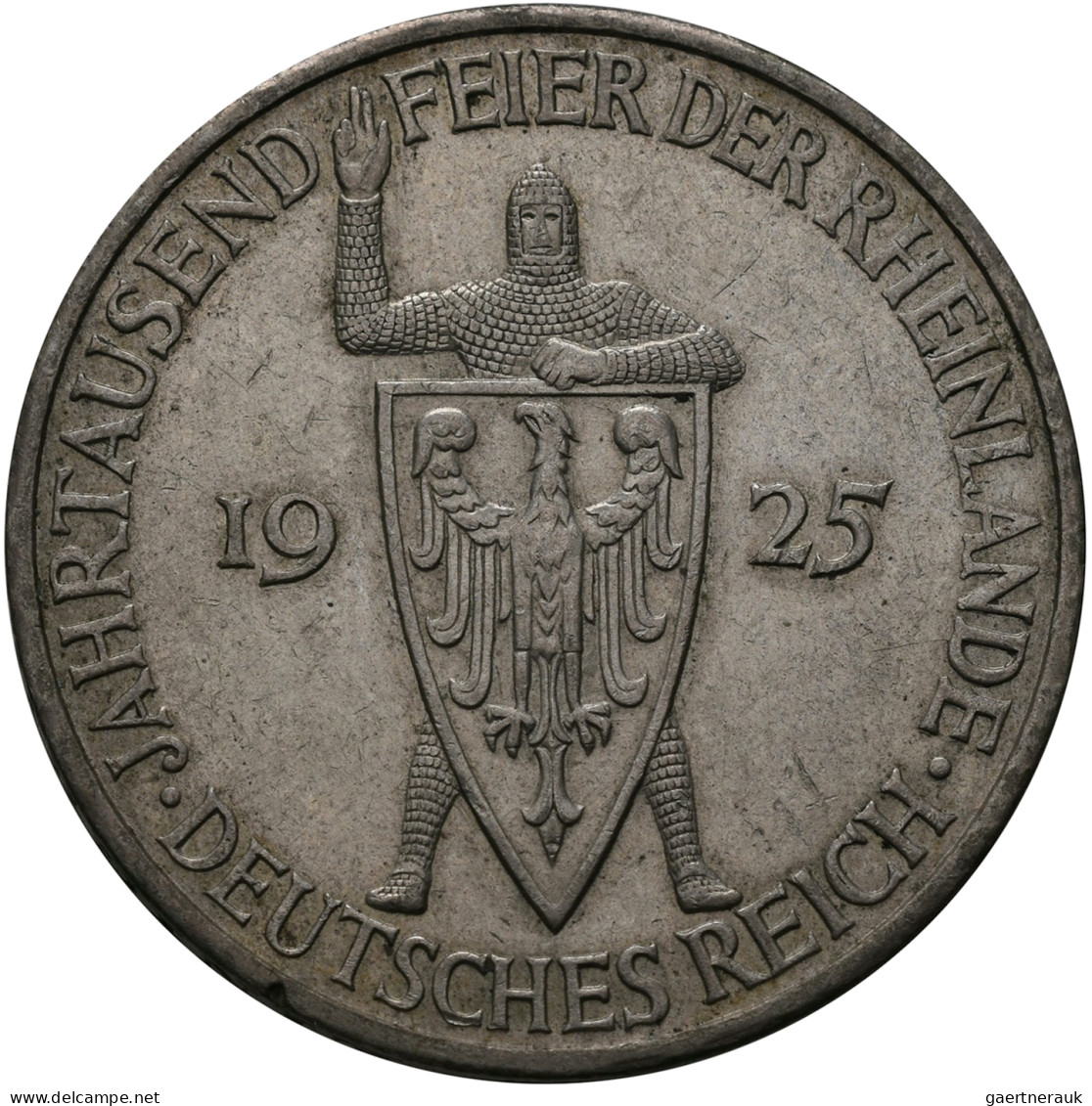 Weimarer Republik: 5 Reichsmark 1925 J, Rheinlande, Jaeger 322. Kratzer Und Rand - Altri & Non Classificati