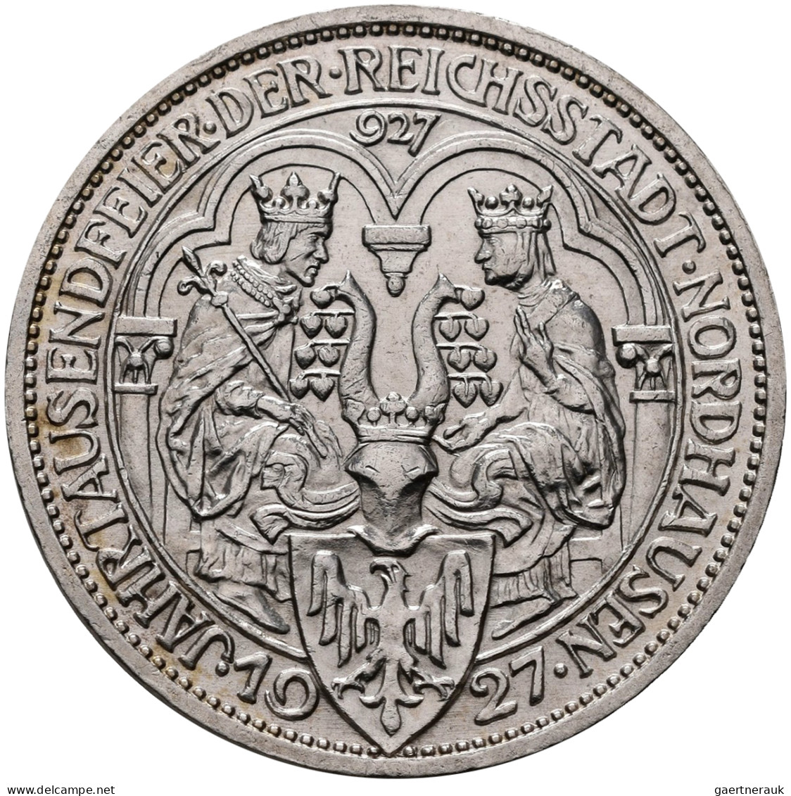 Weimarer Republik: 3 Reichsmark 1927 A, Nordhausen, Jaeger 327, Vorzüglich. - Otros & Sin Clasificación
